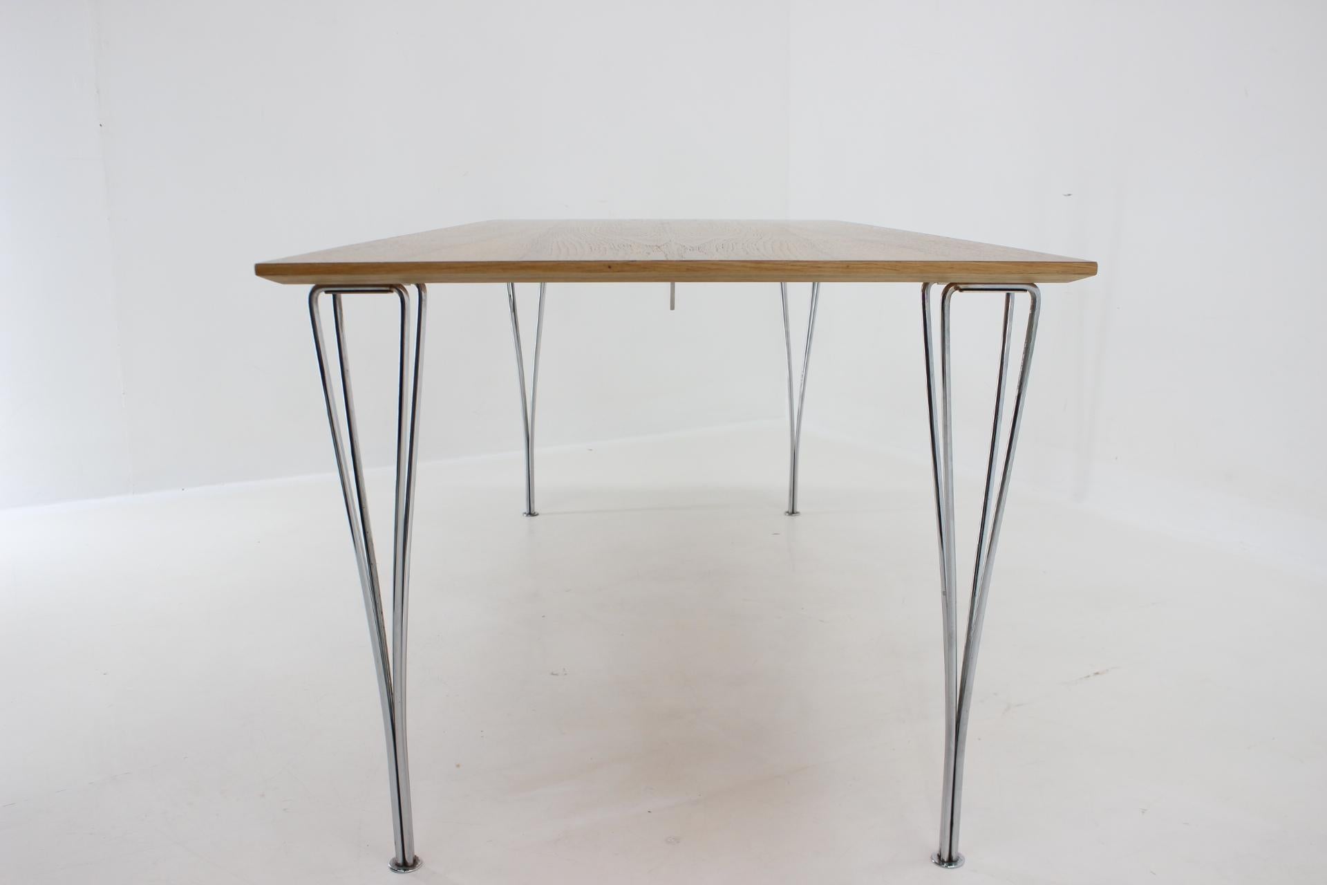 Veneer 1980s, Rectangular Dining Table by Piet Hein, Bruno Mathsson and Arne Jacobsen