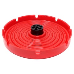 1980s Red and Black 4640 Ashtray by Anna Castelli Ferrieri for Kartell