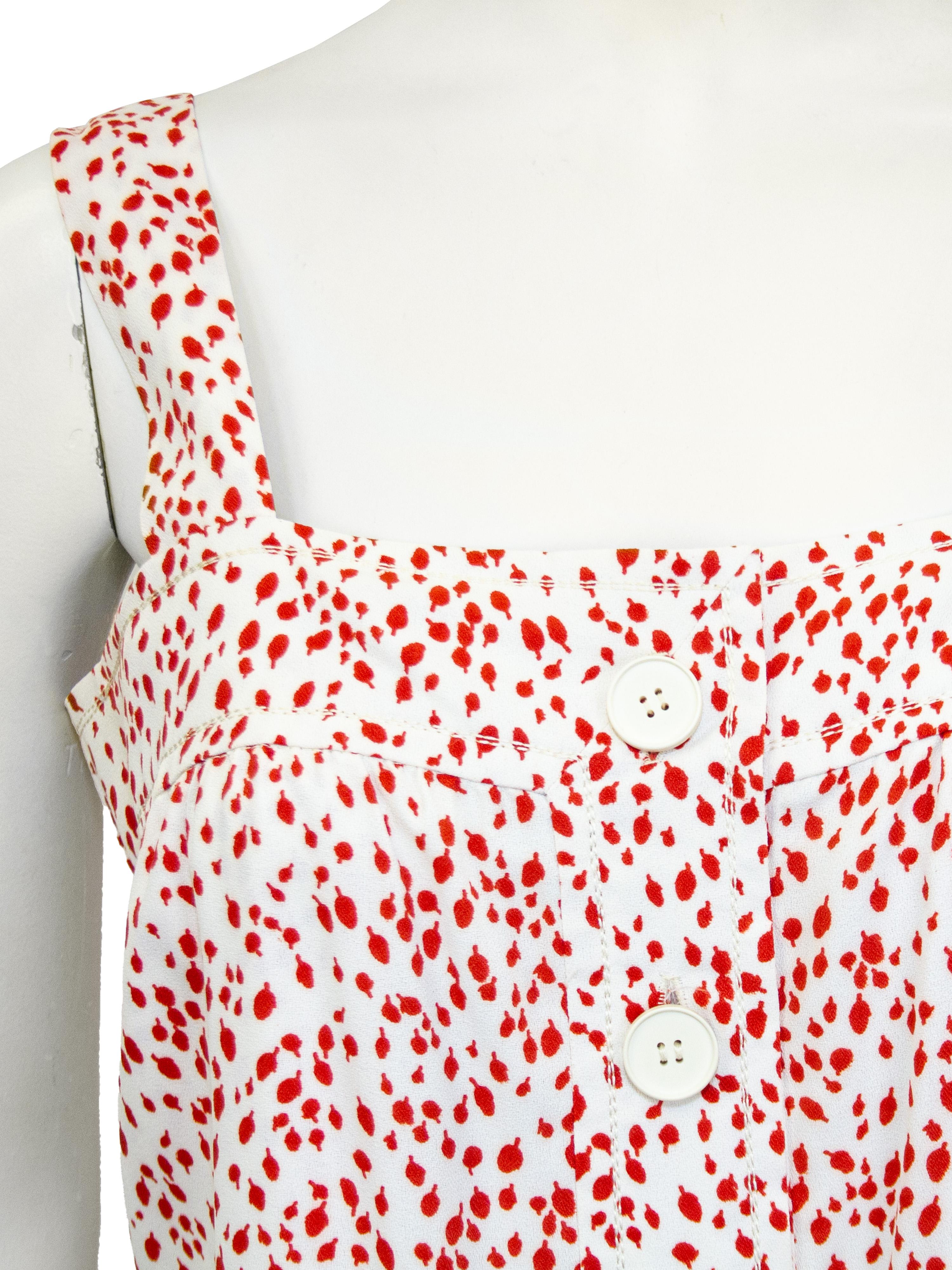 1980s Red and White Polka Dot Dress and Short Sleeve Cardigan Ensemble For Sale 2