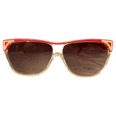 1980s Red and White Vintage Italian Sunglasses by Regine's