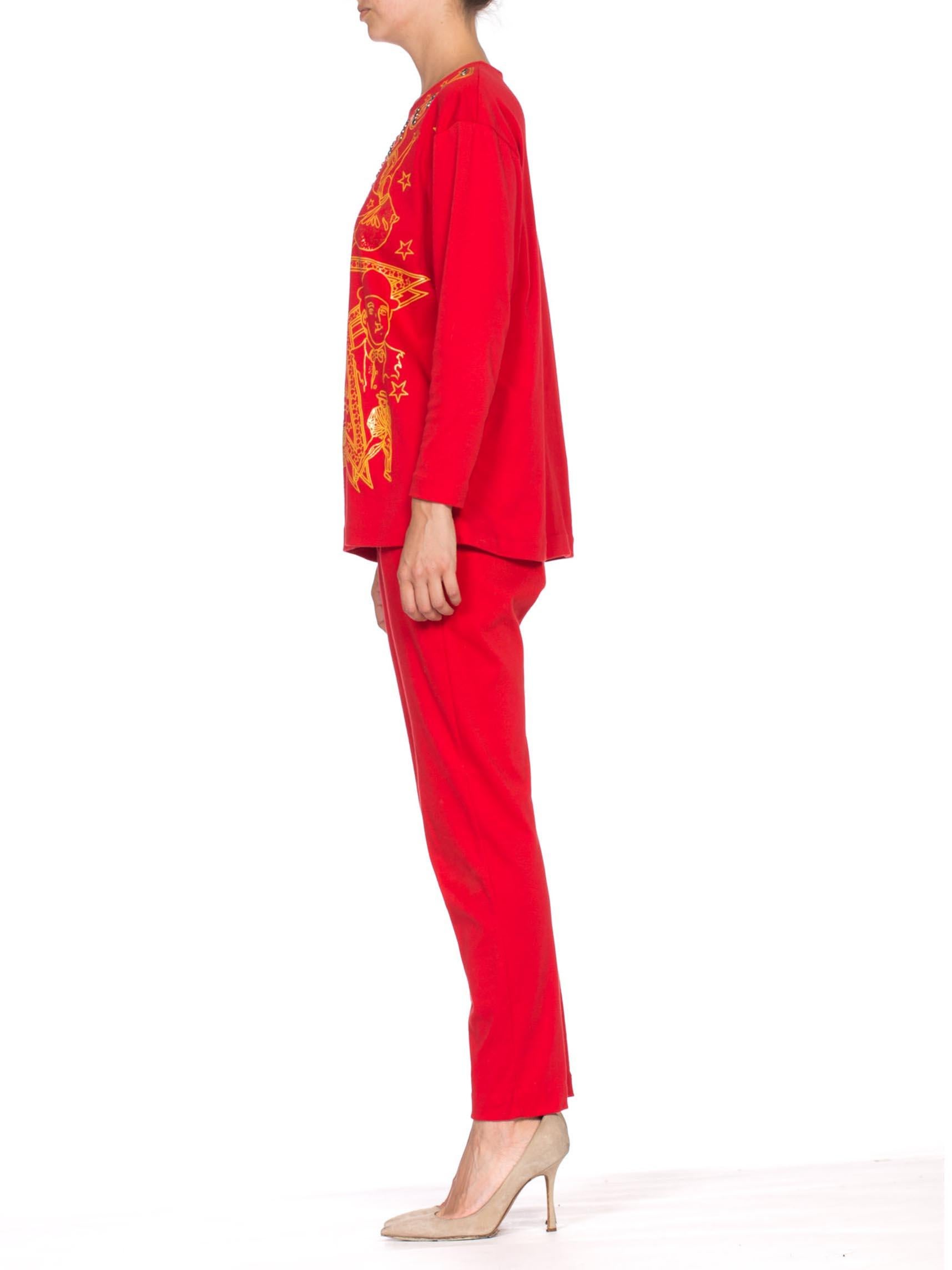 Set di pantaloni Hollywood Glamour degli anni '80 con cristalli