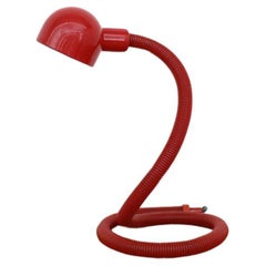 1980's Red Hebi Style Gooseneck Table Lamp