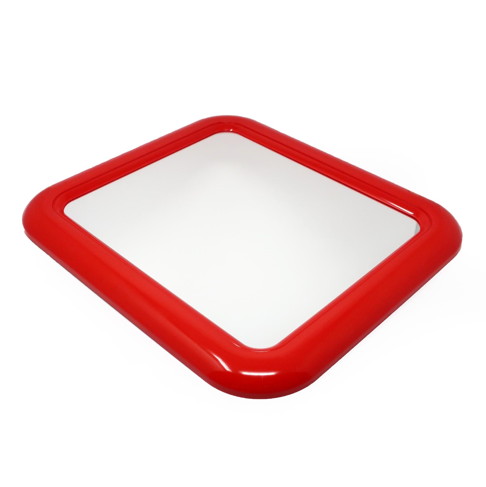 Post-Modern 1980s Red Interdesign Rectangular Mirror