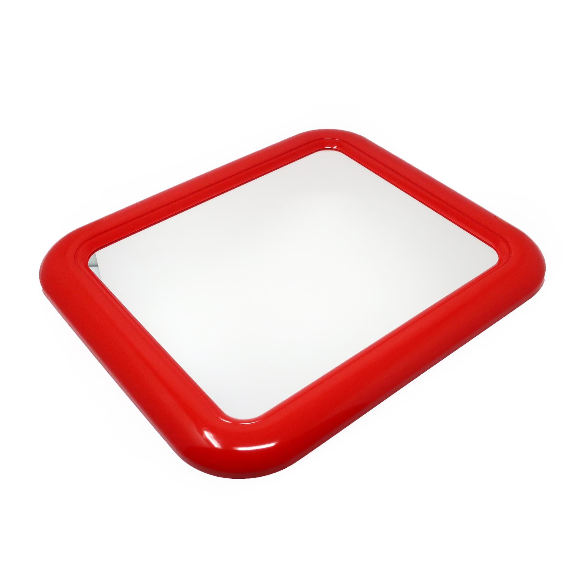 1980s Red Interdesign Rectangular Mirror In Good Condition In Brooklyn, NY