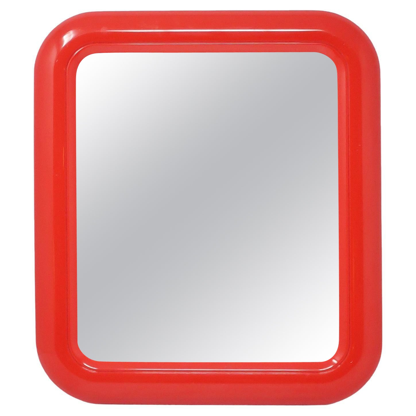 1980s Red Interdesign Rectangular Mirror