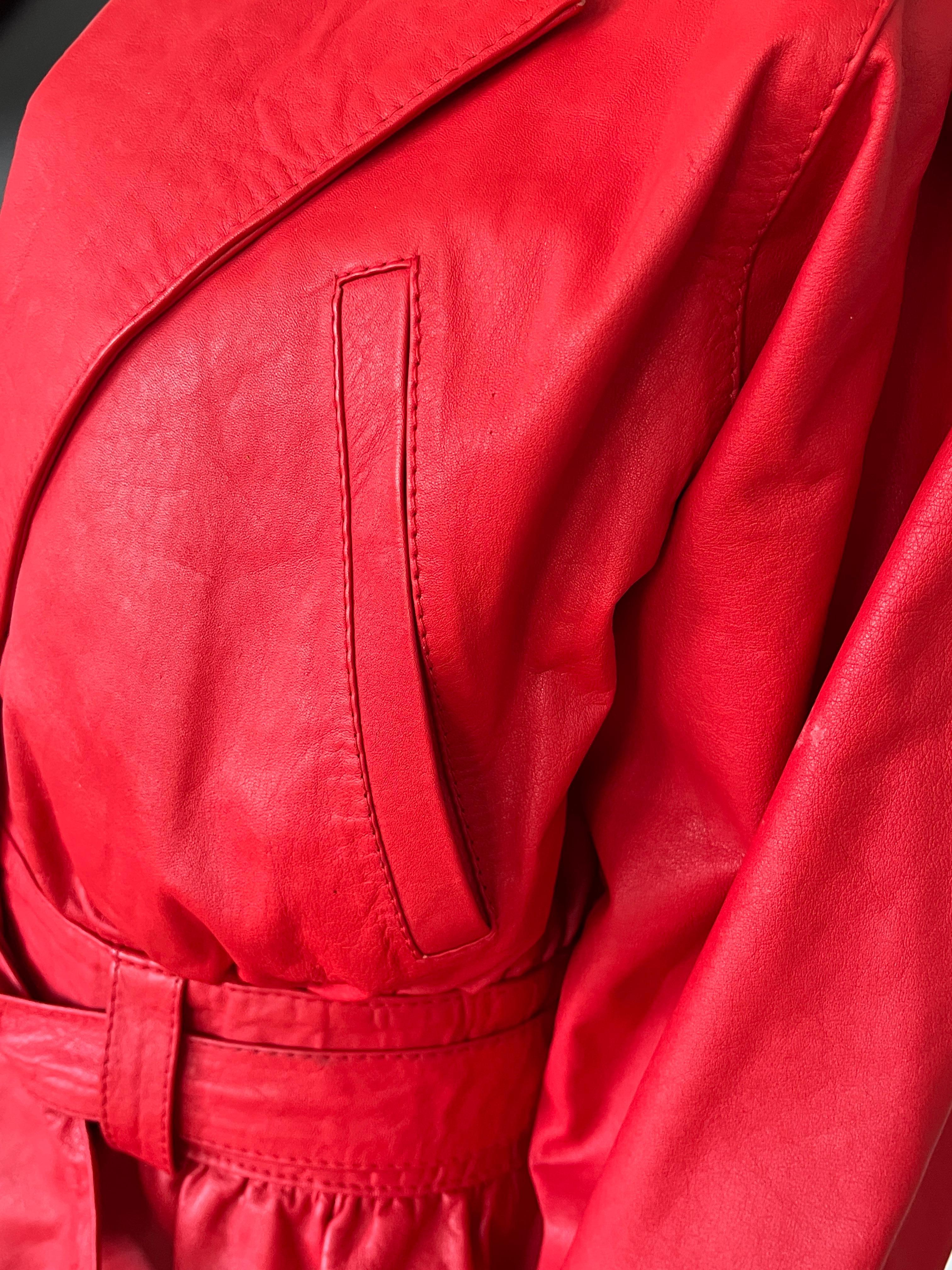 1980s Red Leather Jacket For Sale 2