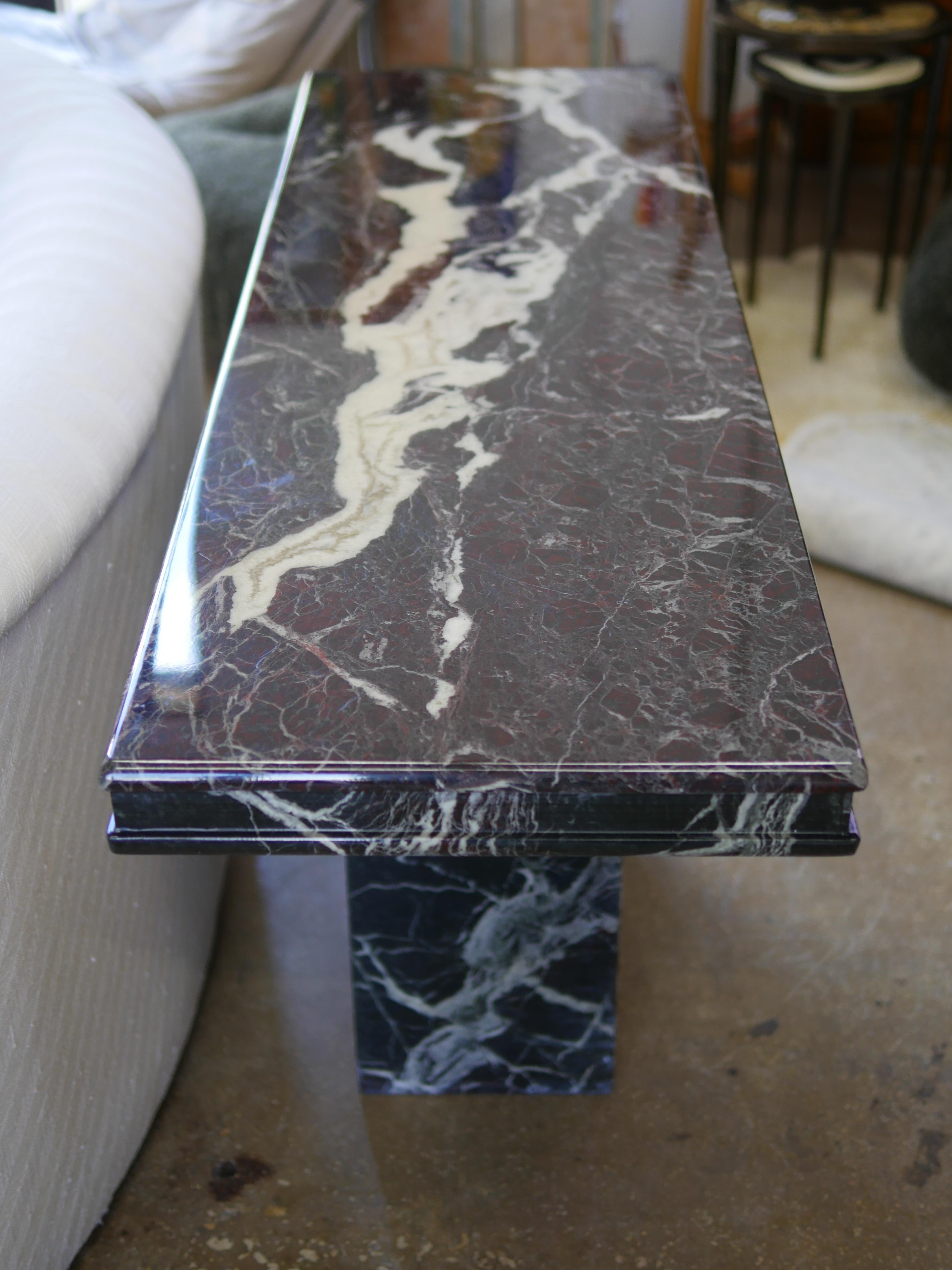 Late 20th Century 1980s Red Levanto Italian Marble Console Table