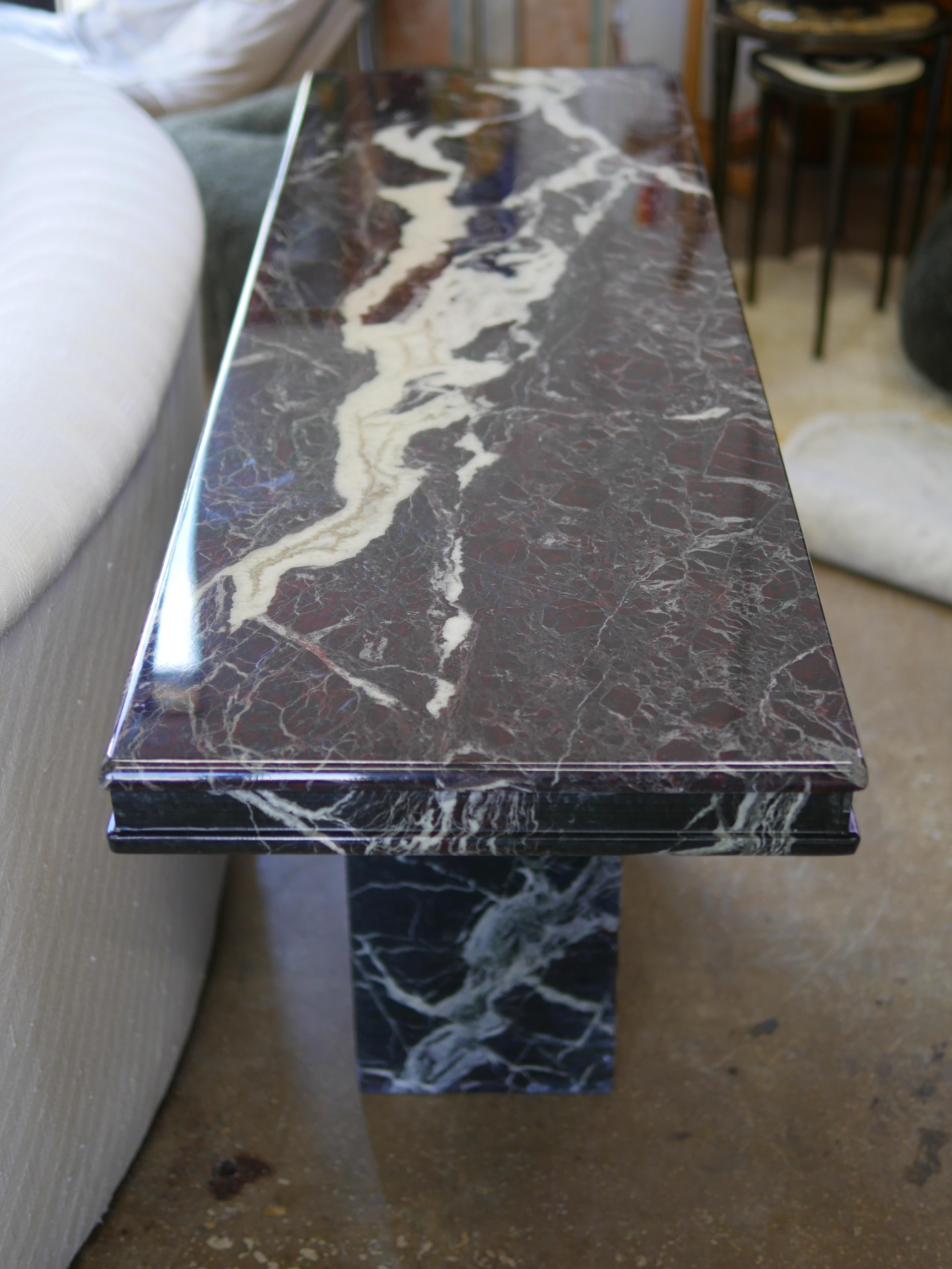 1980s Red Levanto Italian Marble Console Table For Sale 3