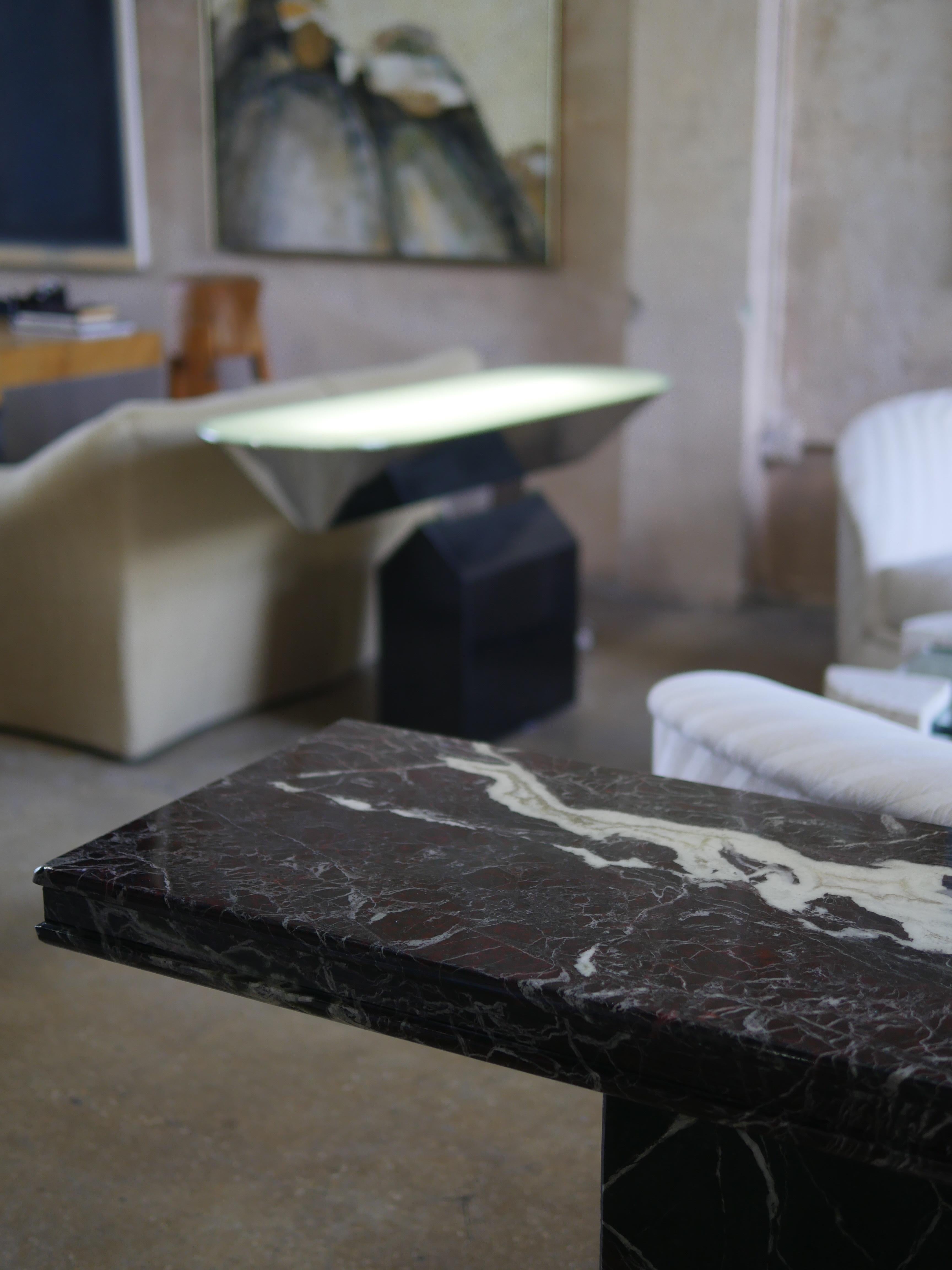 1980s Red Levanto Italian Marble Console Table 2