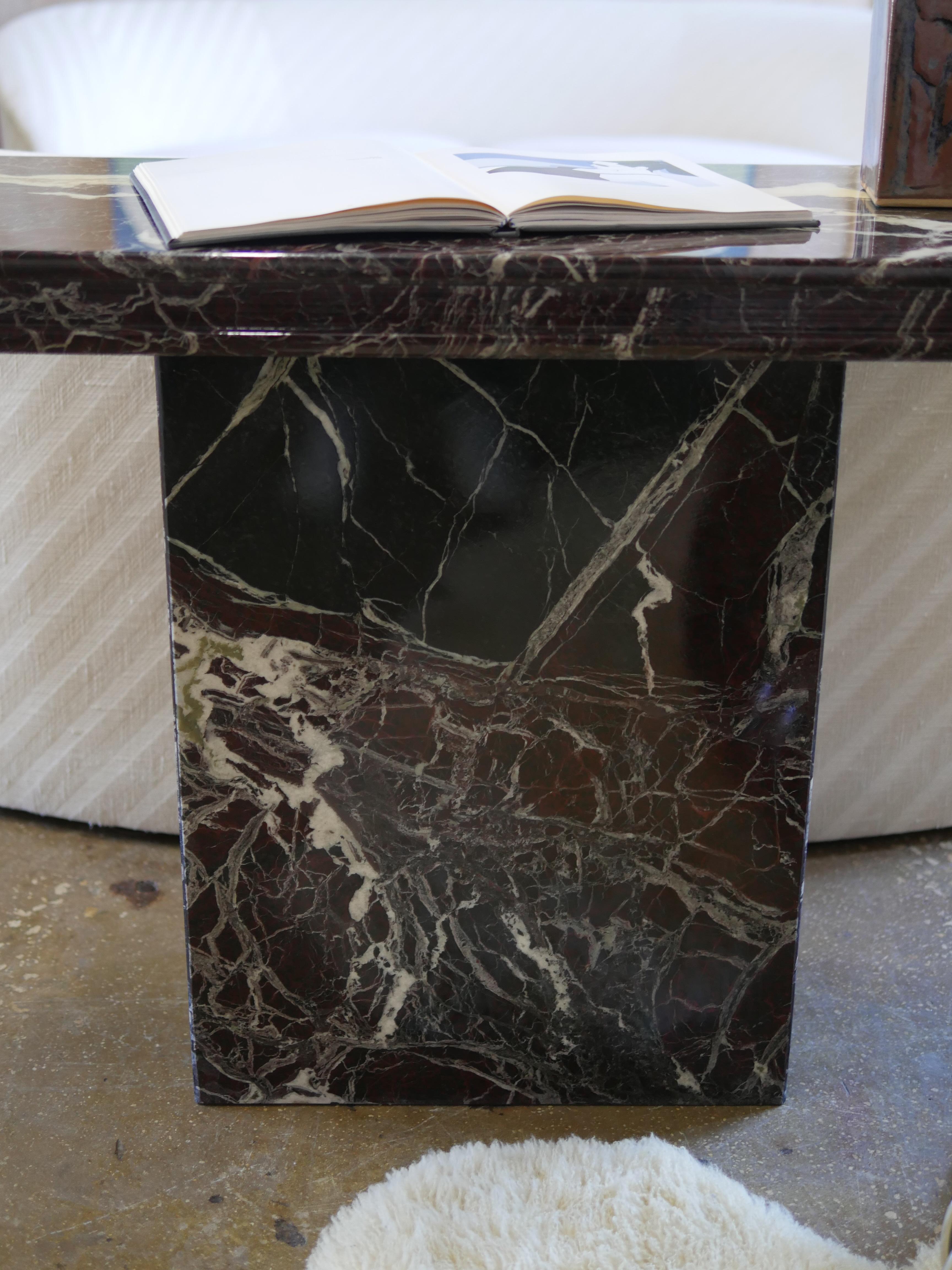 1980s Red Levanto Italian Marble Console Table For Sale 4