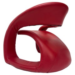 Chaise de langue rouge des années 1980 attribuée à Jaymar