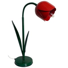 Lampe de bureau Tulipe rouge des années 1980 par Bliss, Royaume-Uni