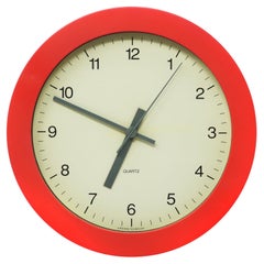 1980s Red, White and Gray Wall Clock by Junghans