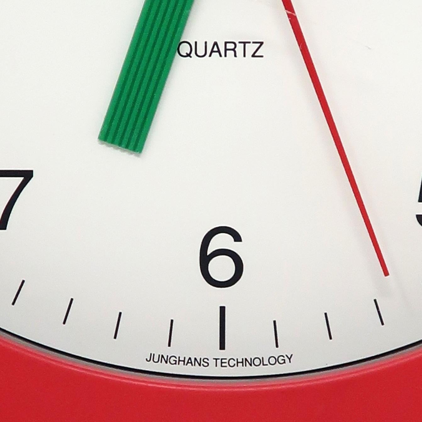 20th Century 1980s Red, White and Green Wall Clock by Junghans