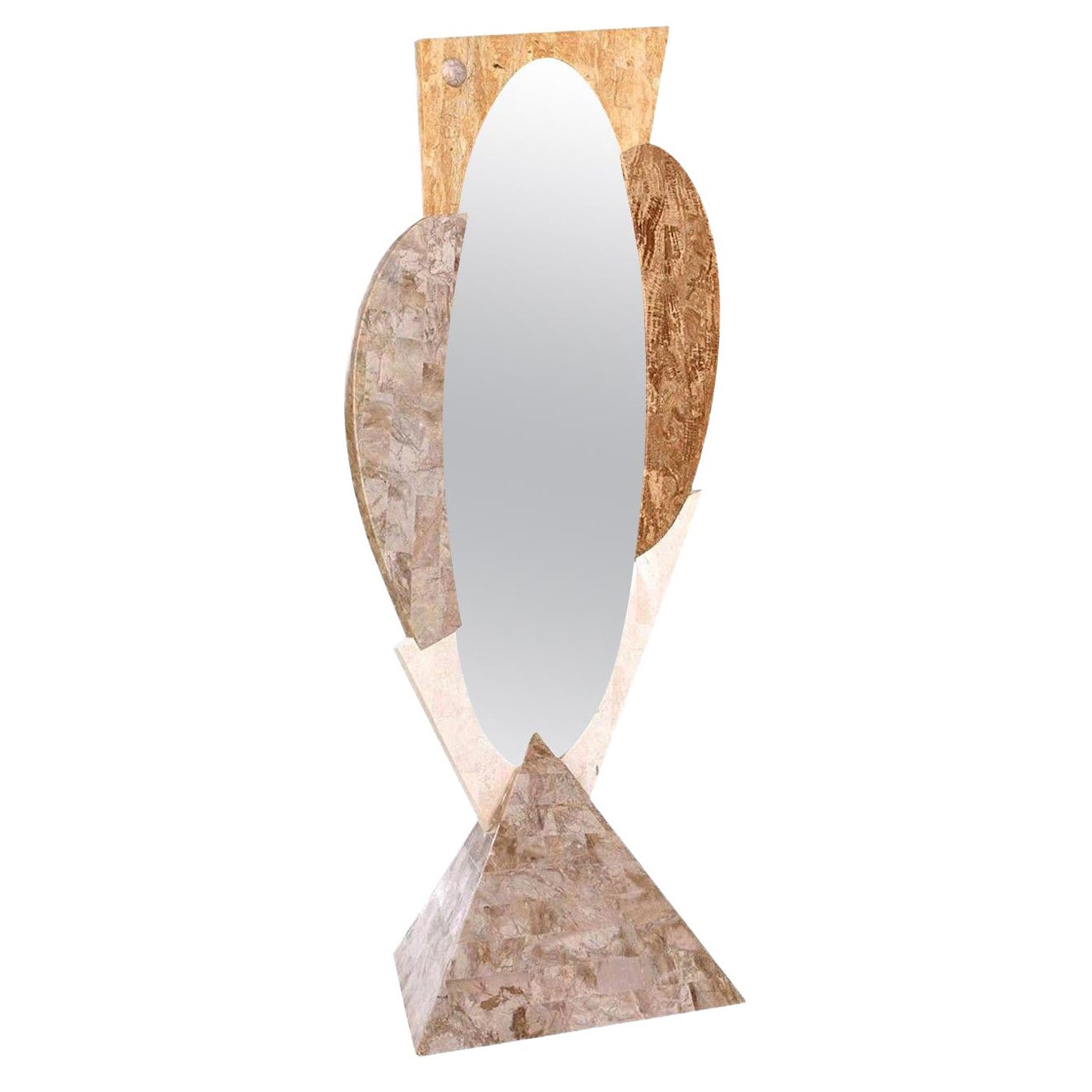 1980s Regency Dressing Mirror by Marquis Collection, Tessellated Stone For Sale