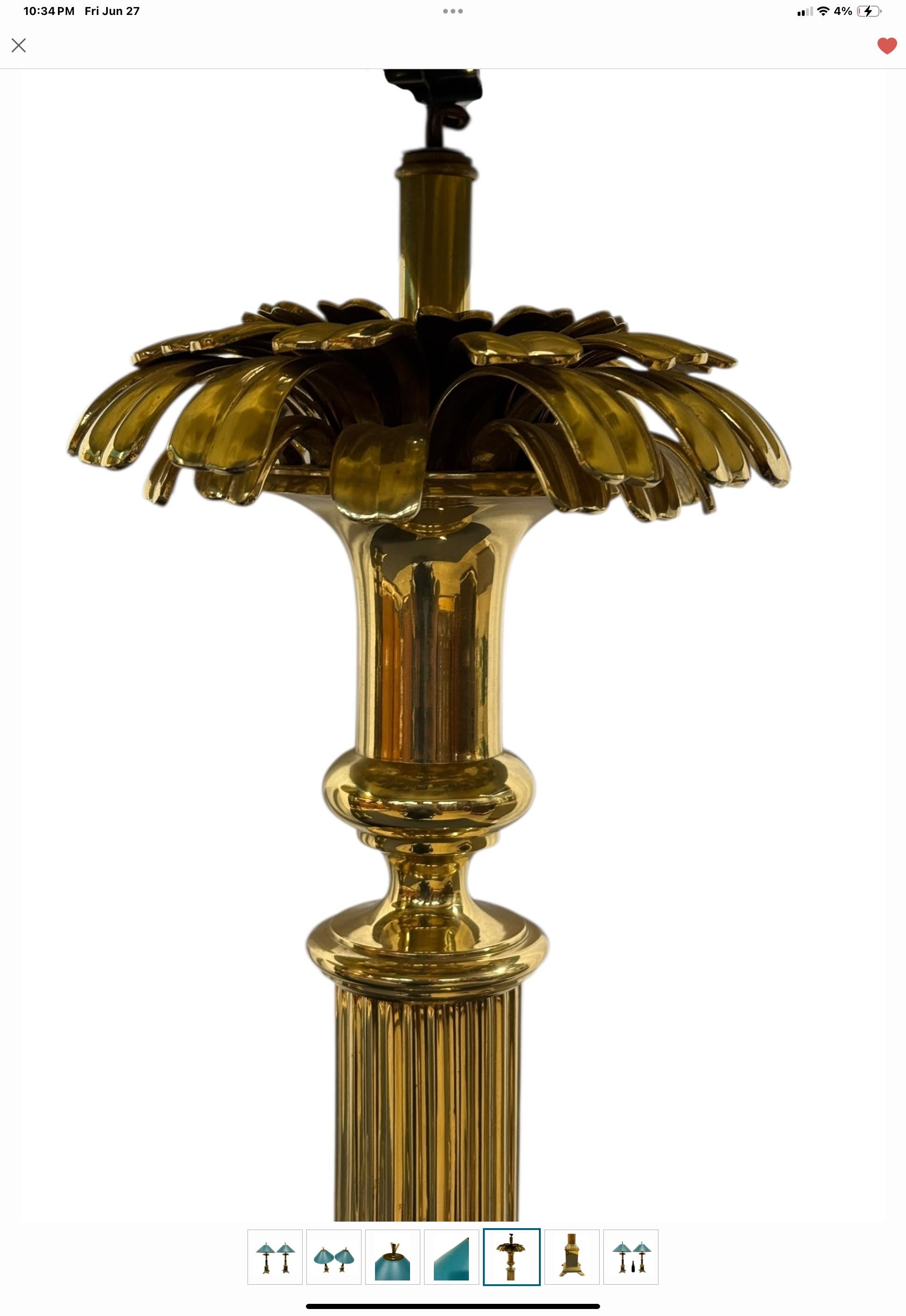 1980s Regency Style Modern Pineapple Form Brass Table Lamps By Chapman -Pair In Good Condition For Sale In Kennesaw, GA