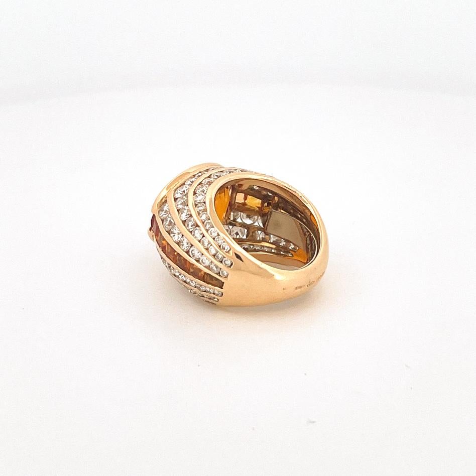 Oval Cut 1980's Repossi 18k Yellow Gold & Yellow Sapphire Diamond Ring 