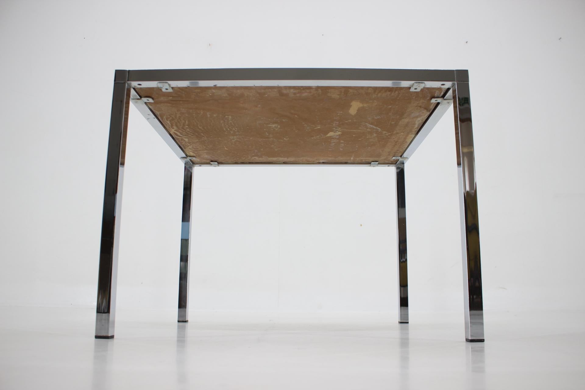 1980s Resin and Stone Chrome Plated Coffee Table, Germany For Sale 3