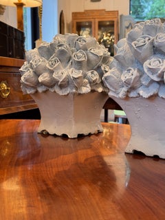 1980s Resin Planters With Roses