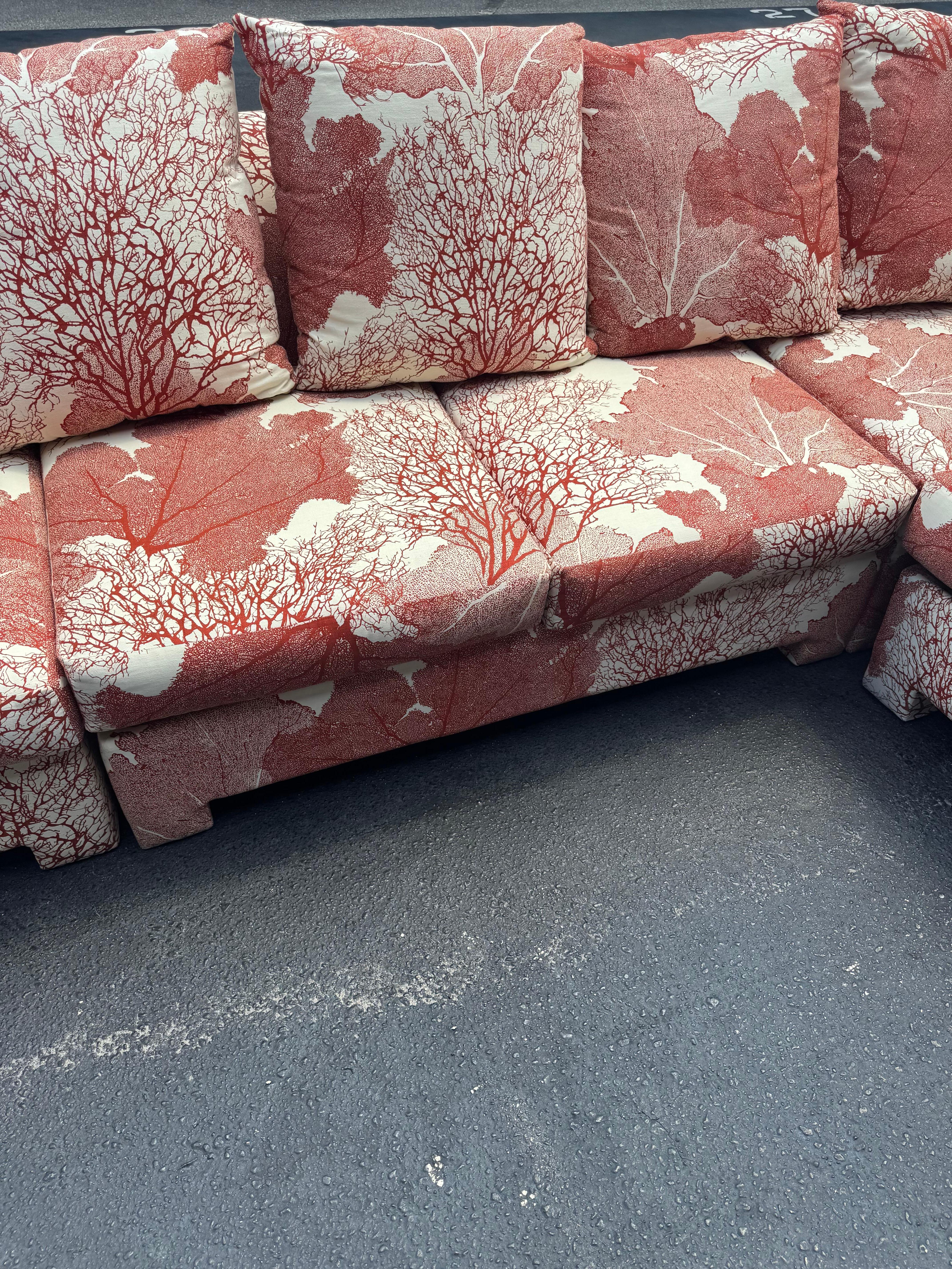 Mid-Century Modern 1980s Restored Sofa Hollywood Regency For Sale