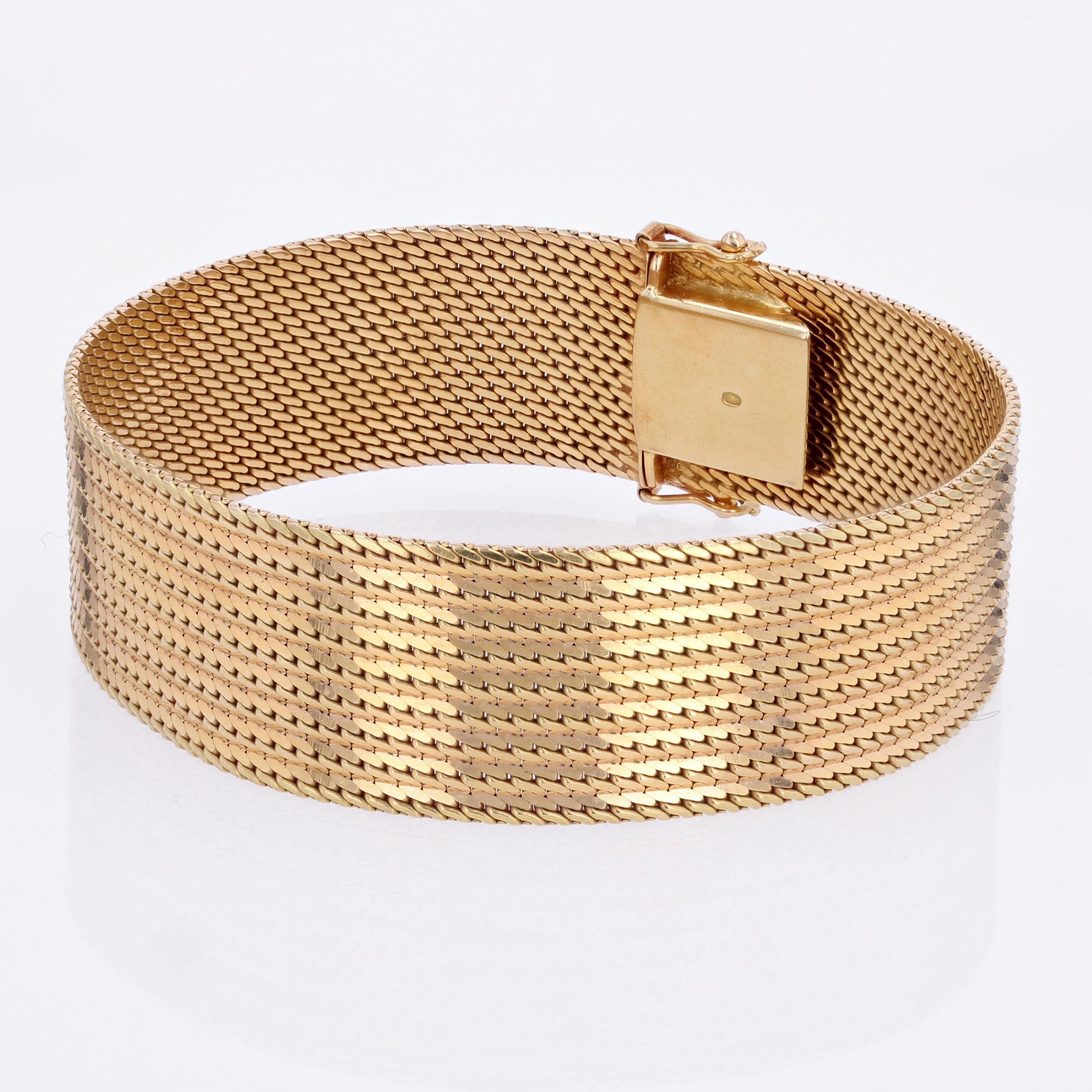 Women's 1980s Retro 18 Karat Yellow Gold Flexible Bracelet For Sale