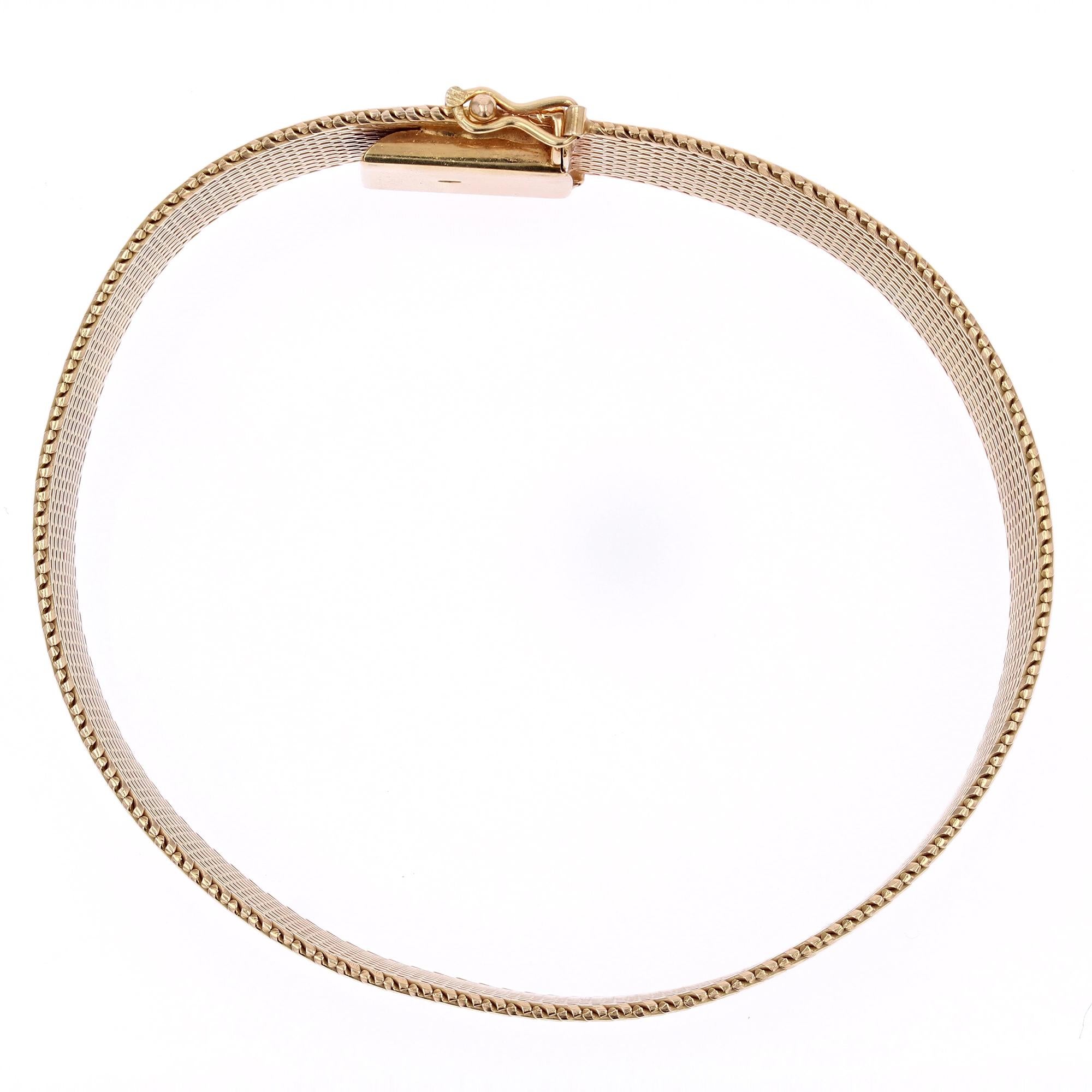 1980s Retro 18 Karat Yellow Gold Flexible Bracelet For Sale 4