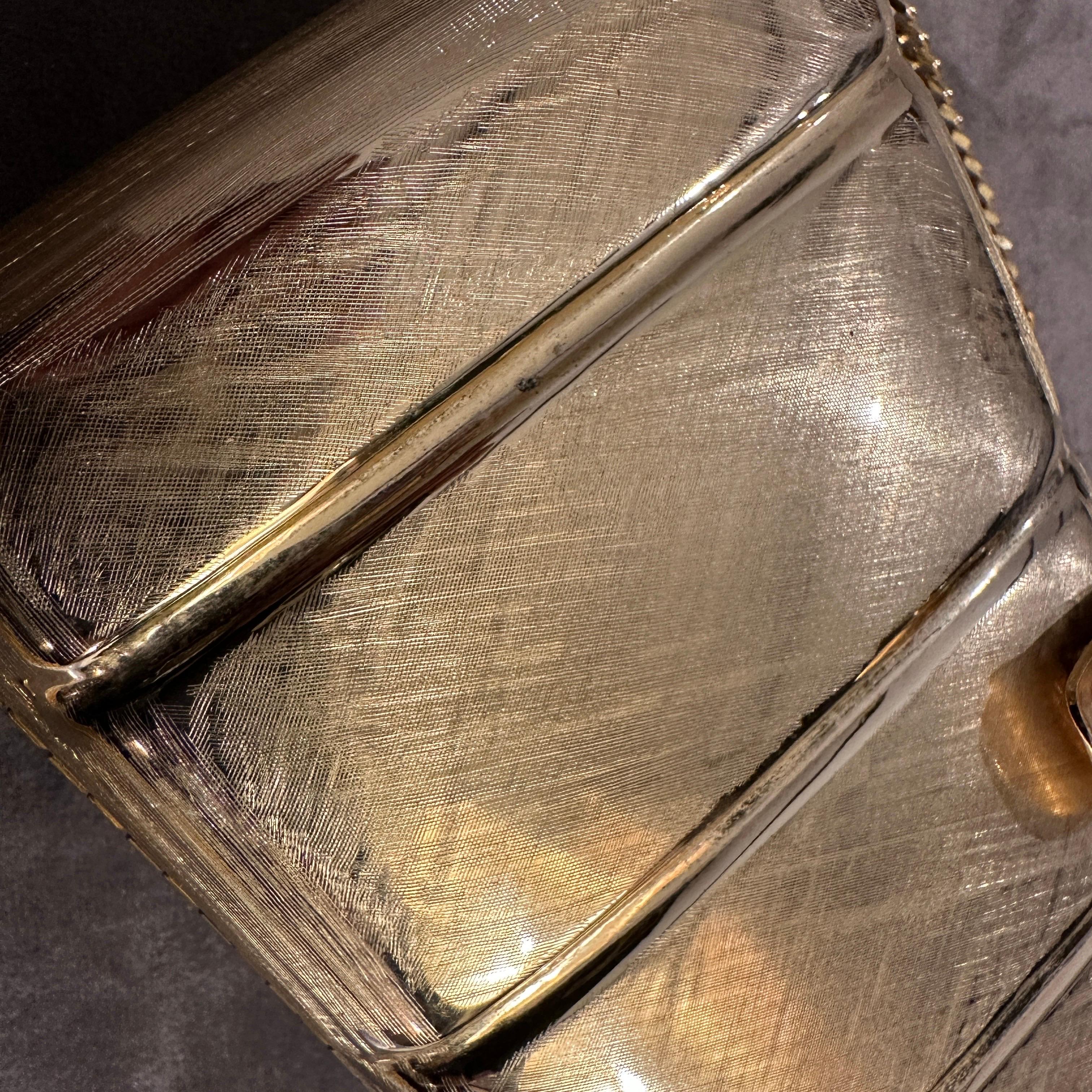 1980s Retro Brass Evening Bag by Scheilan Firenze For Sale 5