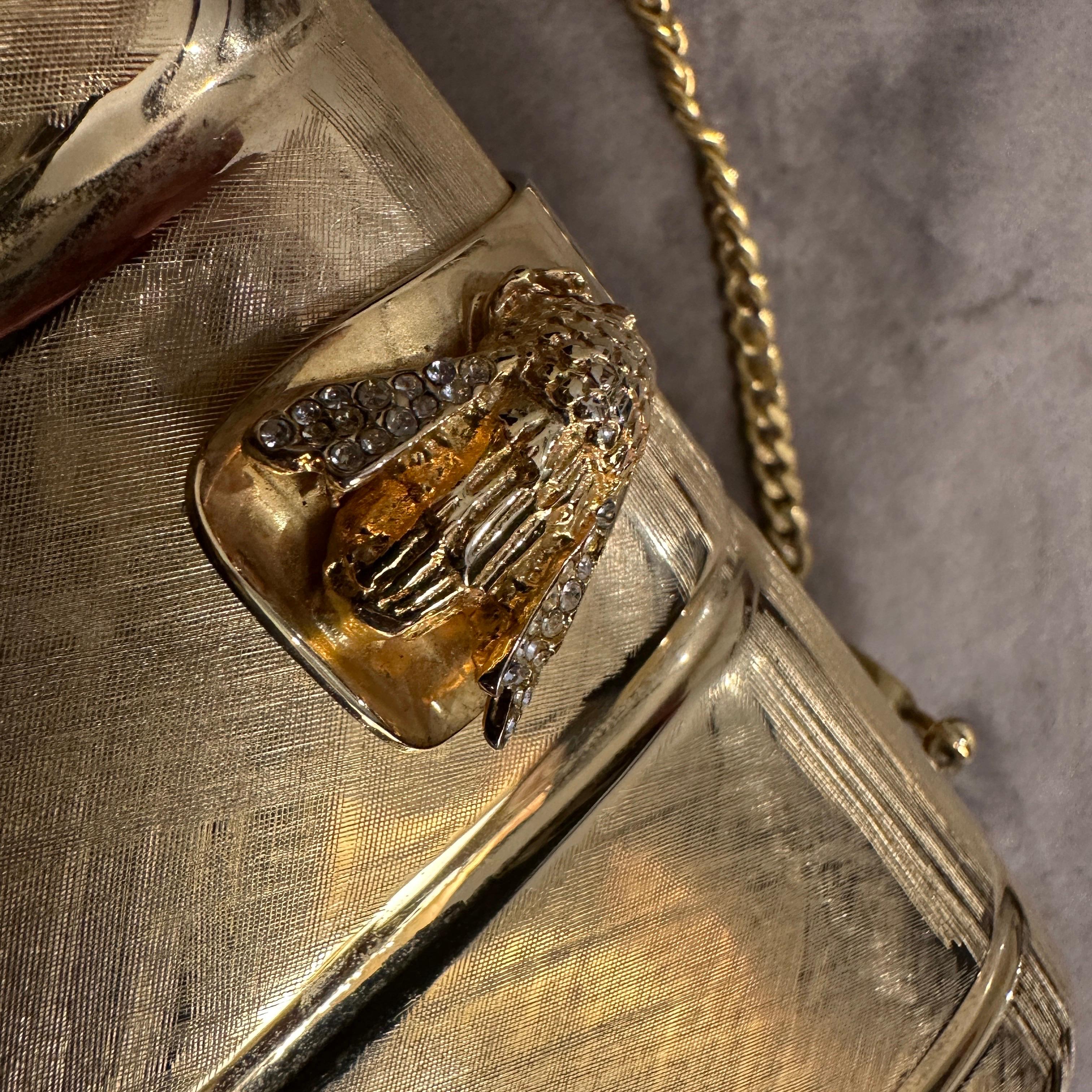 1980s Retro Brass Evening Bag by Scheilan Firenze For Sale 6
