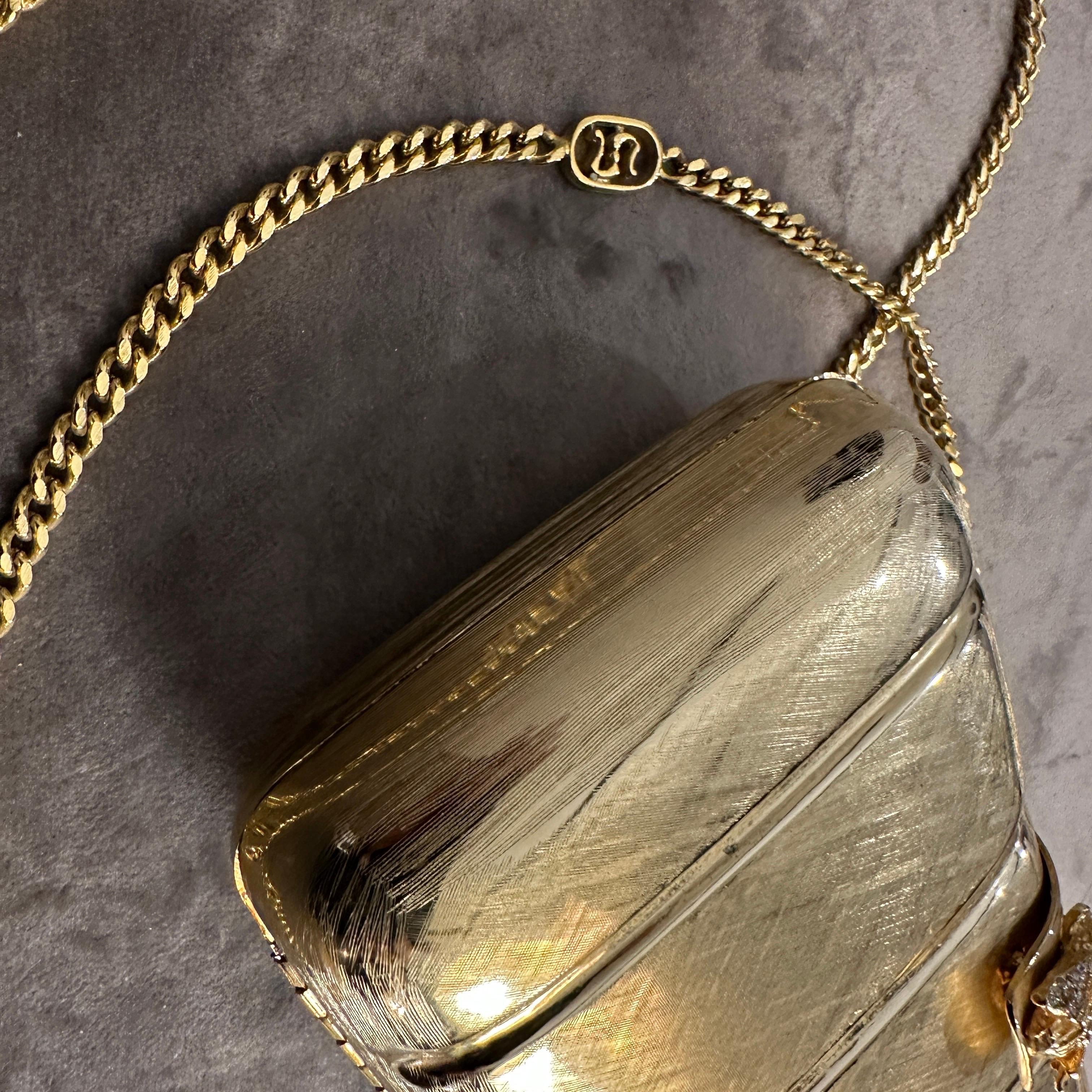1980s Retro Brass Evening Bag by Scheilan Firenze For Sale 9