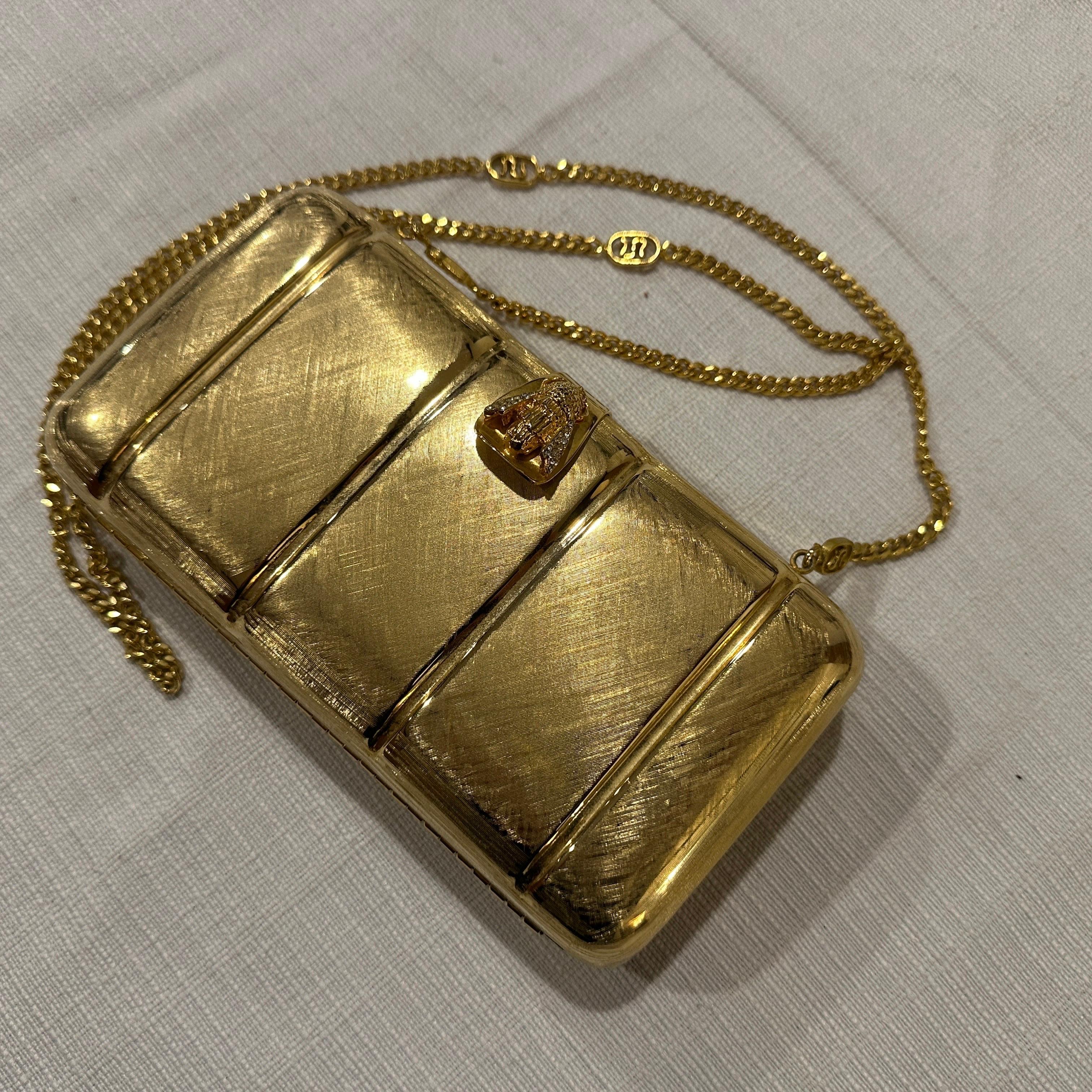 1980s Retro Brass Evening Bag by Scheilan Firenze For Sale 10