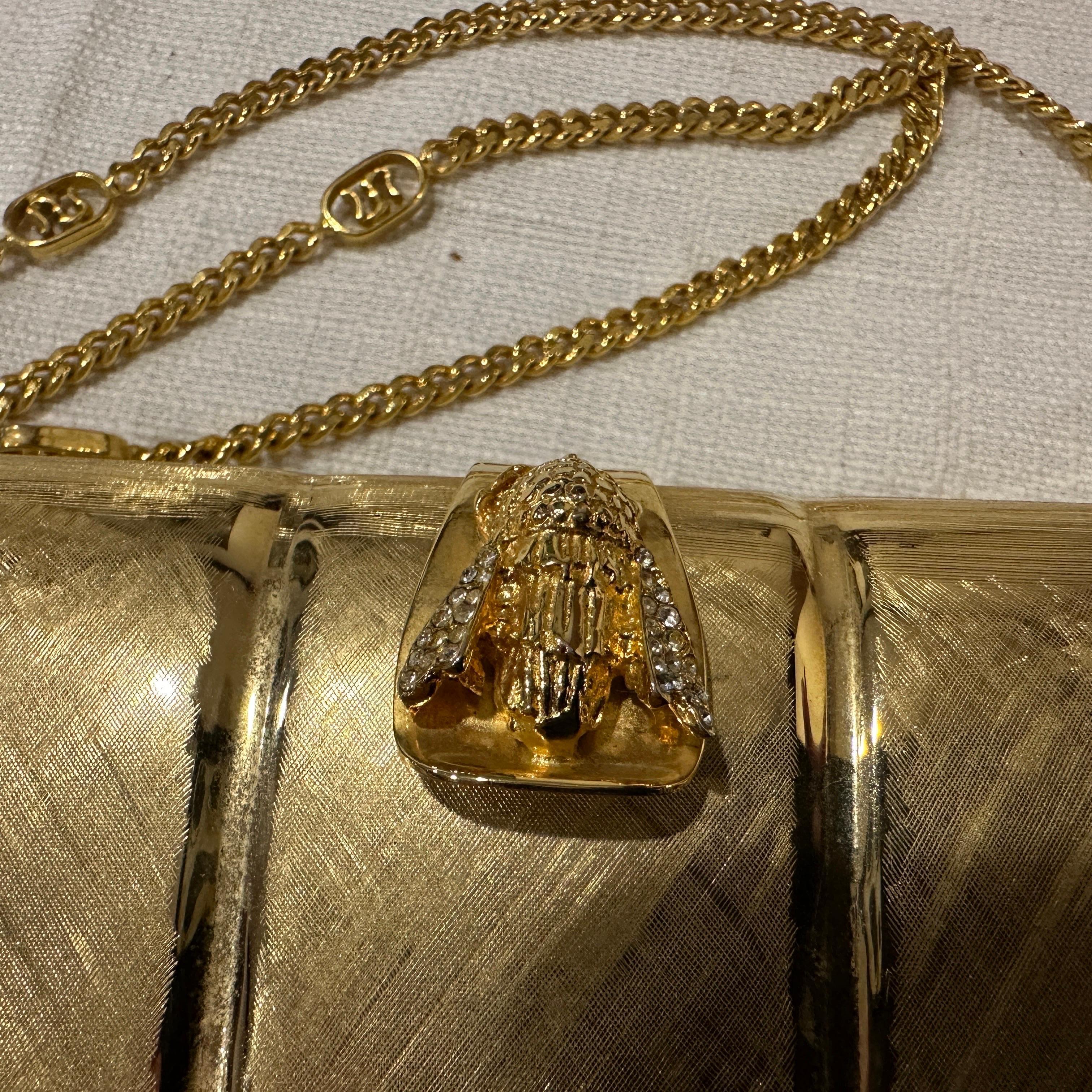 1980s Retro Brass Evening Bag by Scheilan Firenze For Sale 11