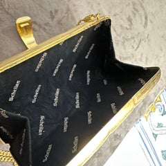 1980s Retro Brass Evening Bag by Scheilan Firenze