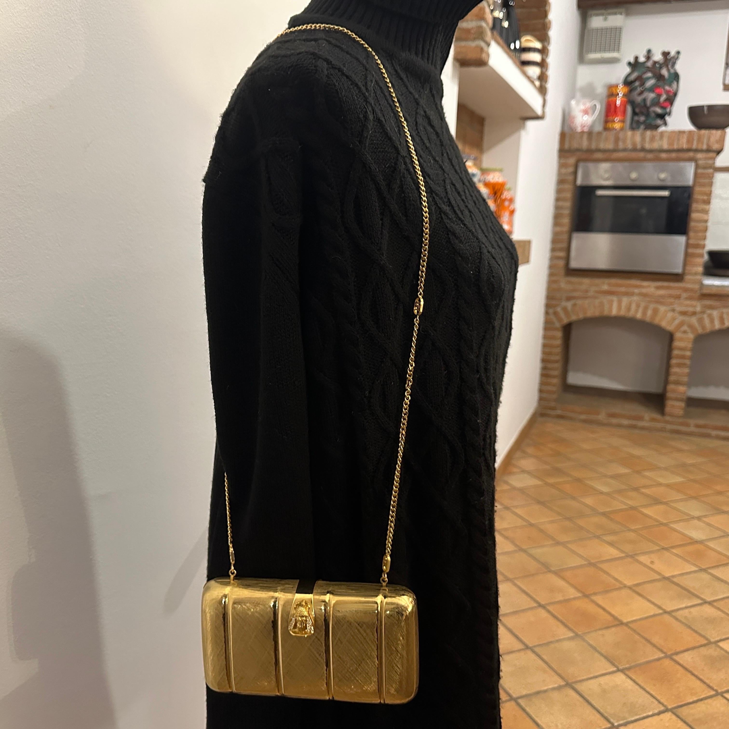 Women's 1980s Retro Brass Evening Bag by Scheilan Firenze For Sale