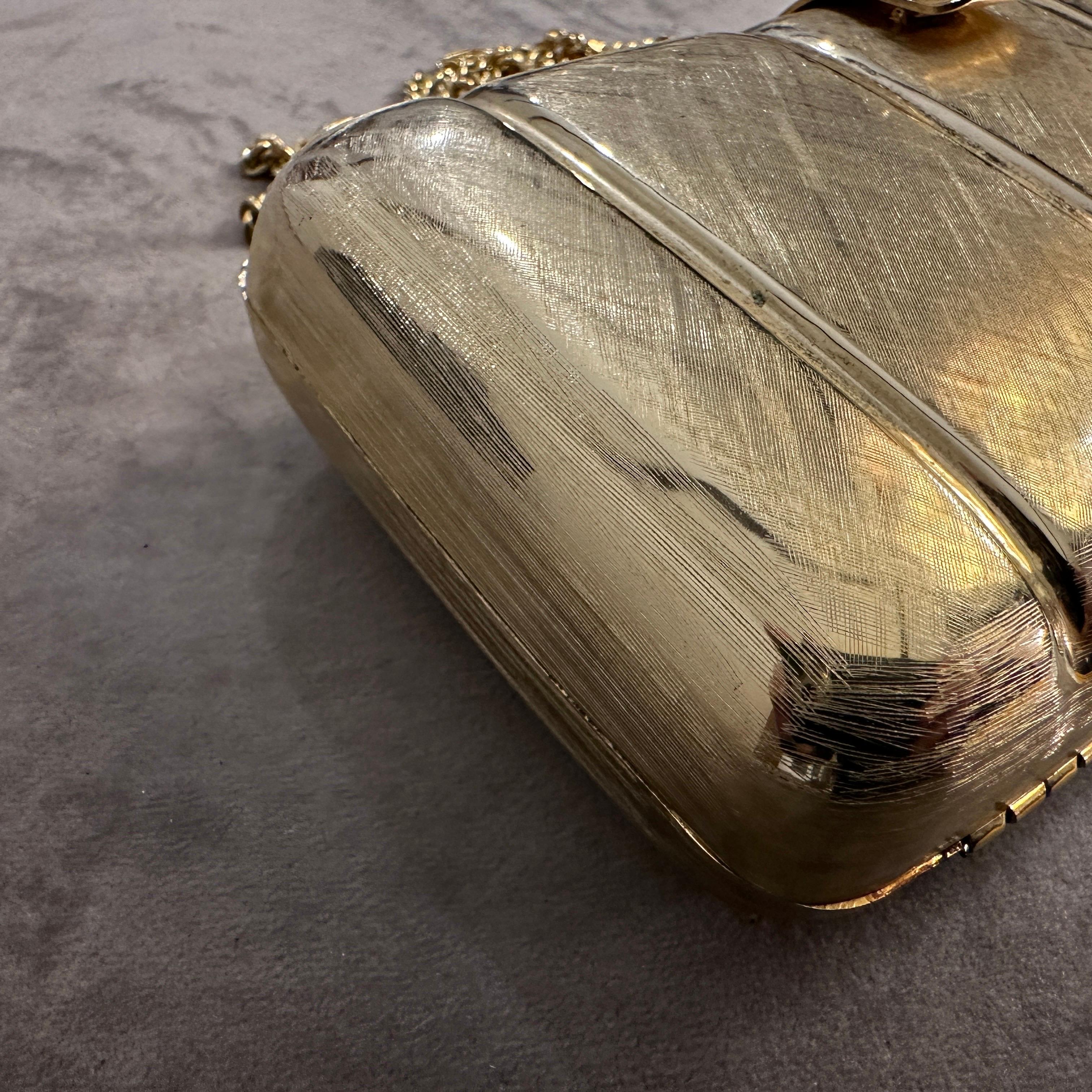 1980s Retro Brass Evening Bag by Scheilan Firenze For Sale 1