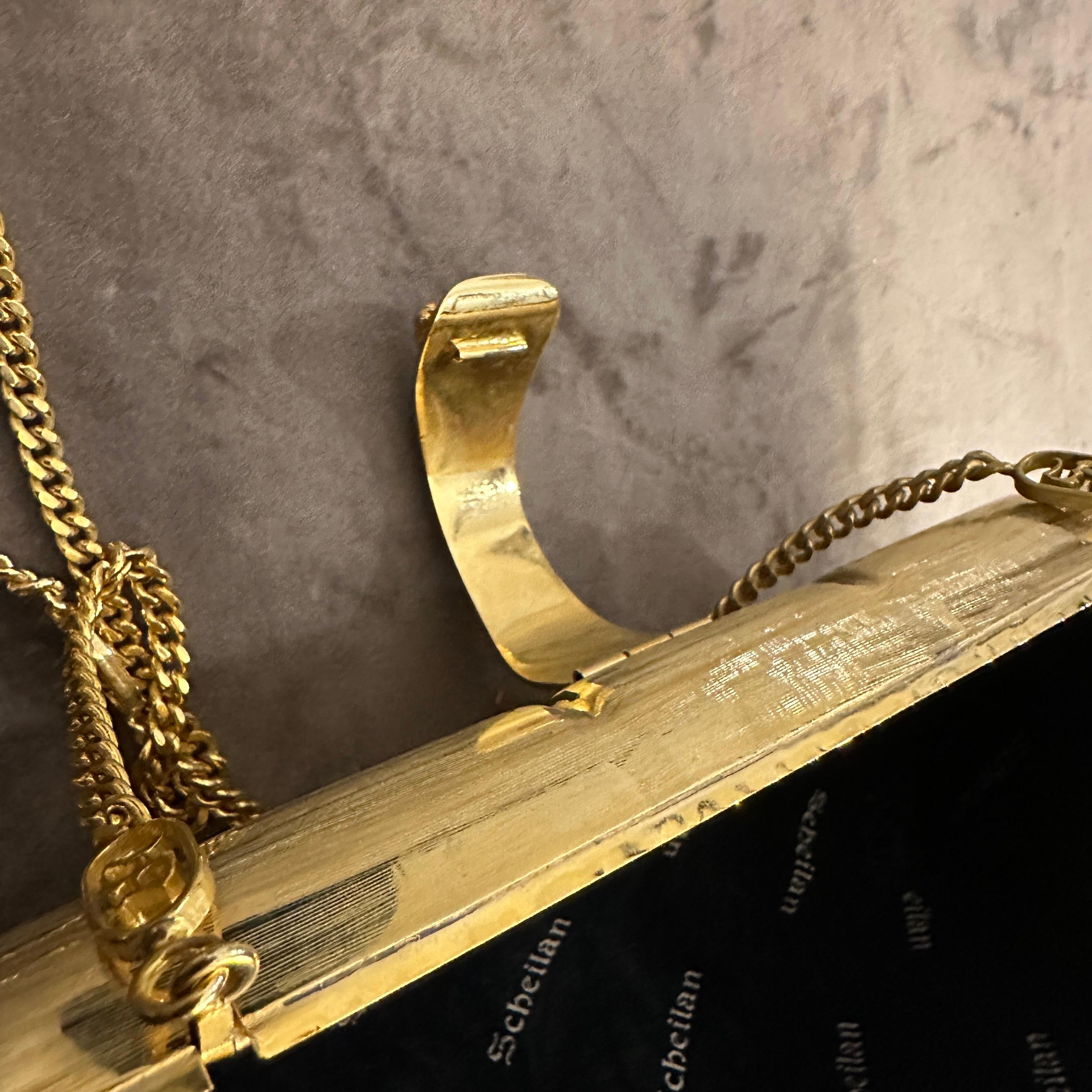 1980s Retro Brass Evening Bag by Scheilan Firenze For Sale 2