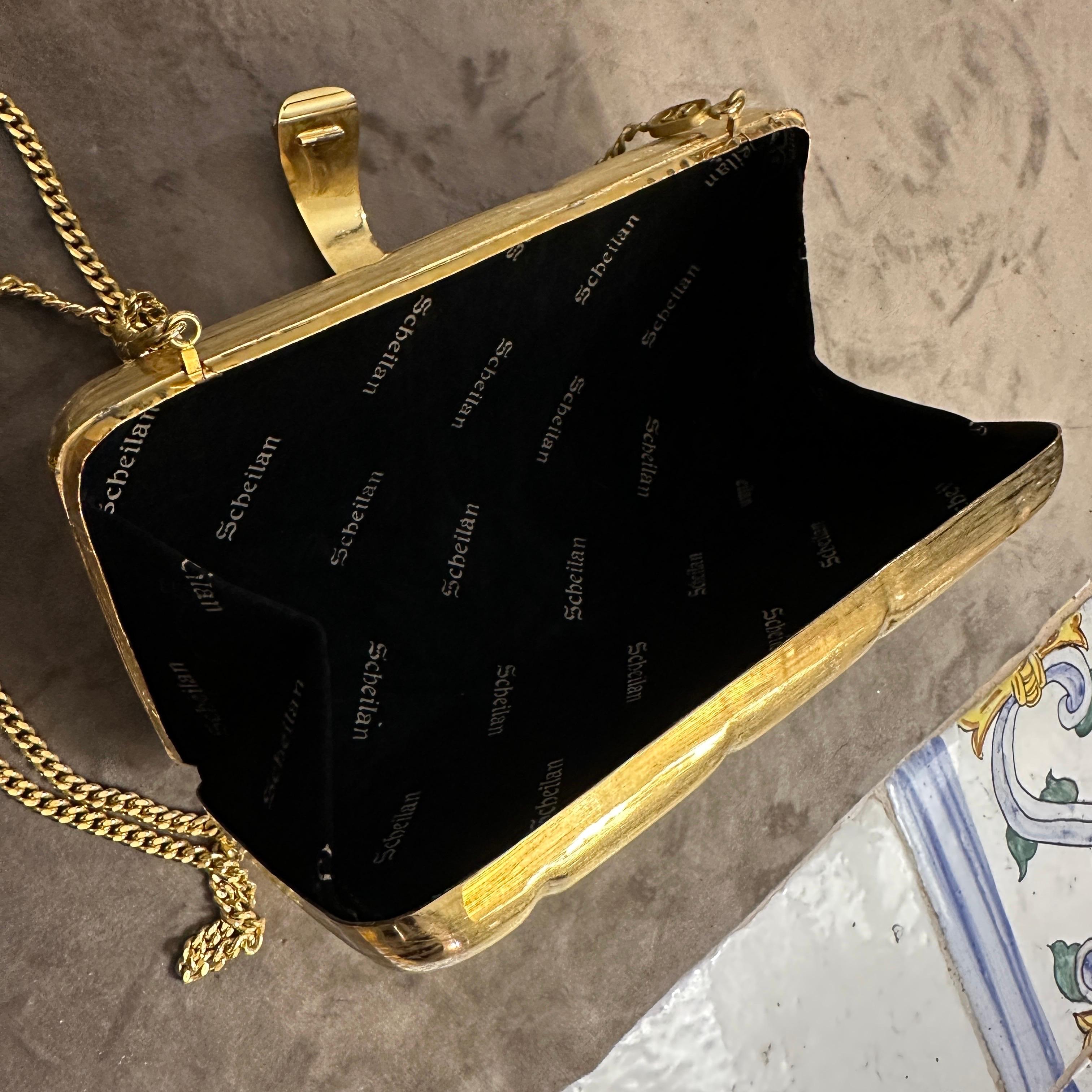 1980s Retro Brass Evening Bag by Scheilan Firenze For Sale 3
