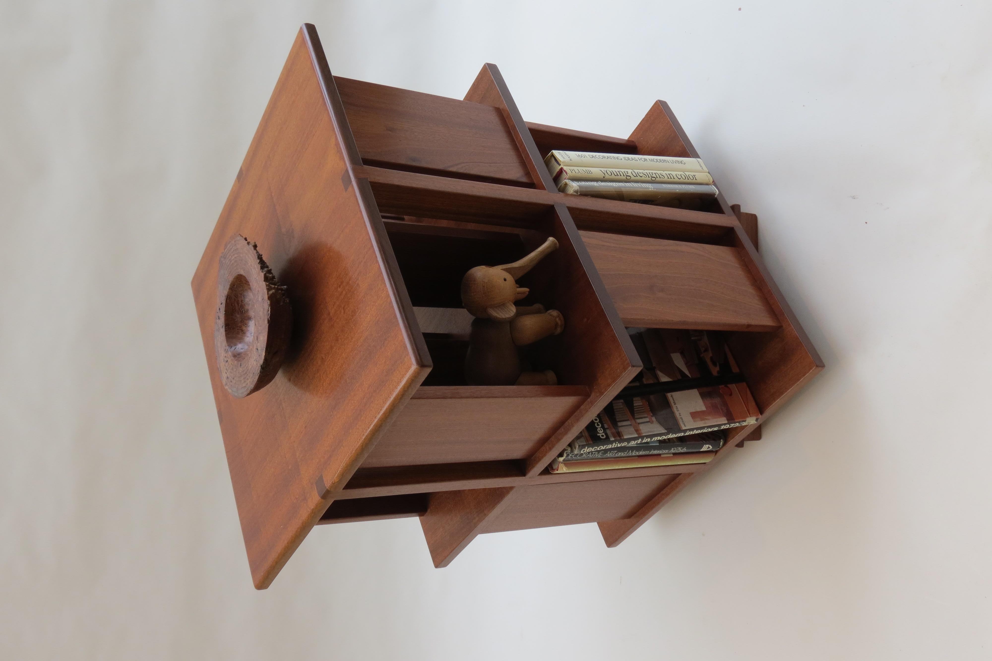 1980s Revolving Bookcase made from solid Afrormosia 7