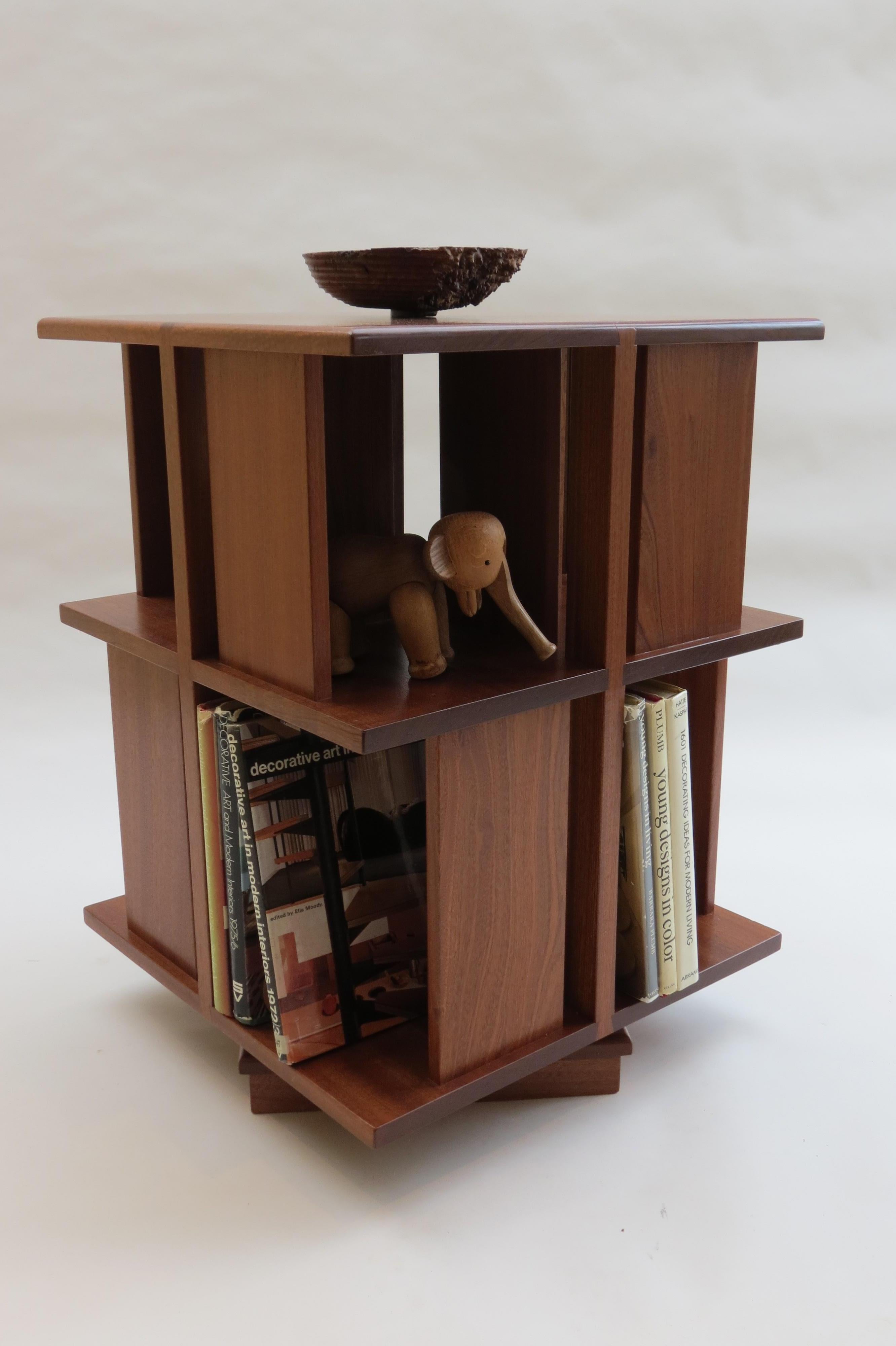 1980s Revolving Bookcase made from solid Afrormosia 2