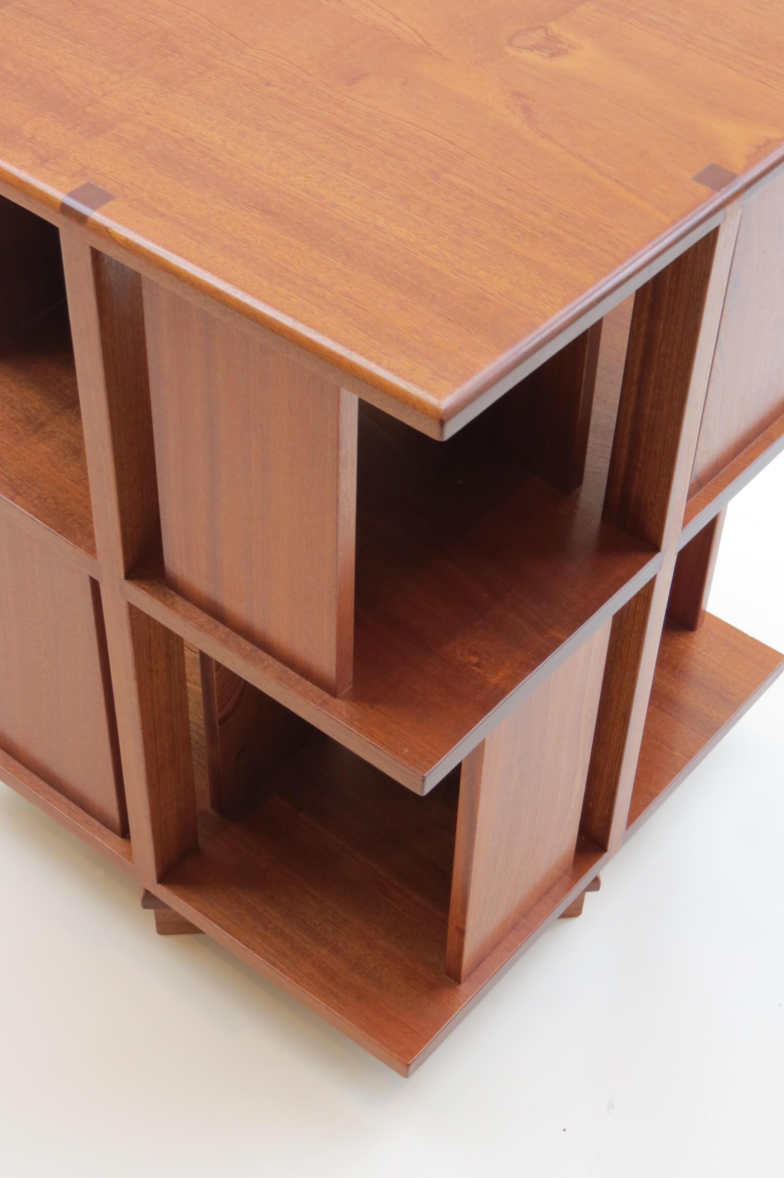 1980s Revolving Bookcase made from solid Afrormosia 5