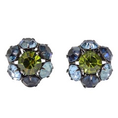Boucles d'oreilles en strass des années 1980
