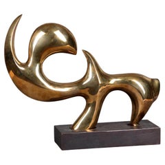 Sculpture Rhino d'Erwin Miserre aka Horst Meier des années 1980