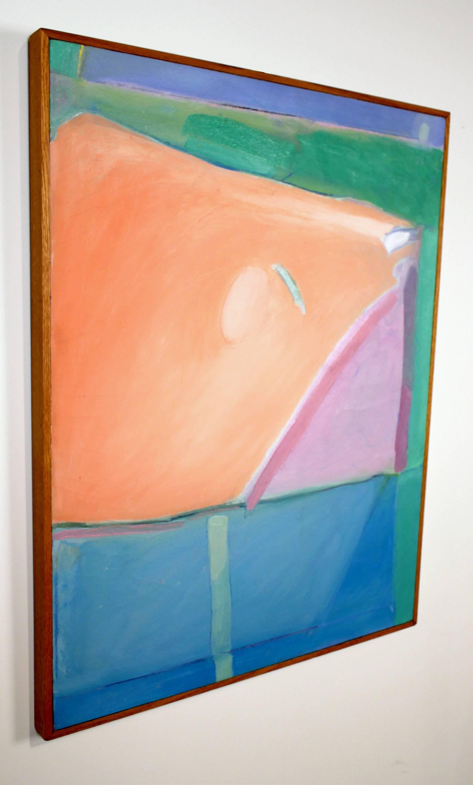 Mid-Century Modern 1980s Richard Diebenkorn Style Abstract Expressionism Painting For Sale