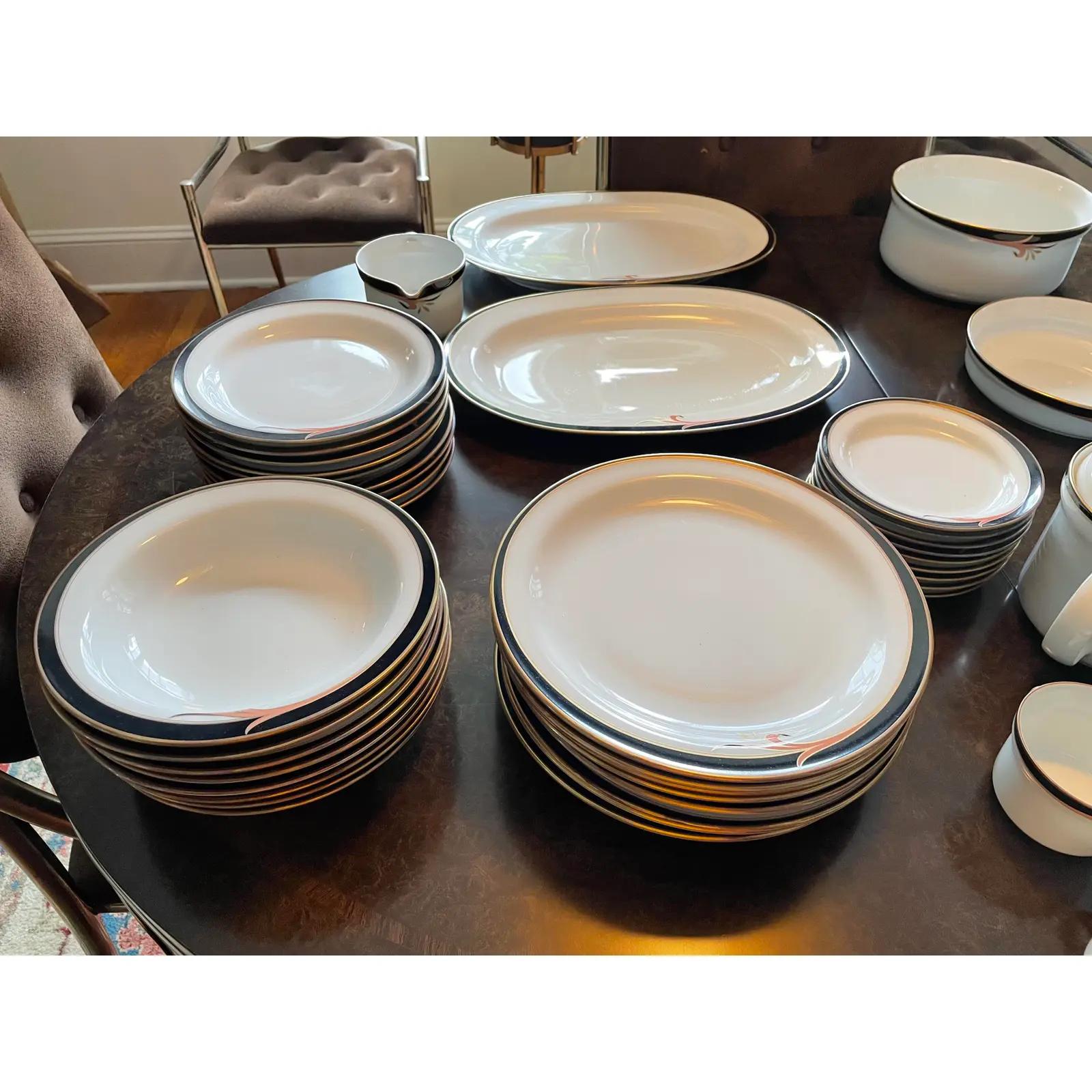 1980s Richard Ginori Bolero Postmodern Dinnerware Service for Eight, Made in Ita 1