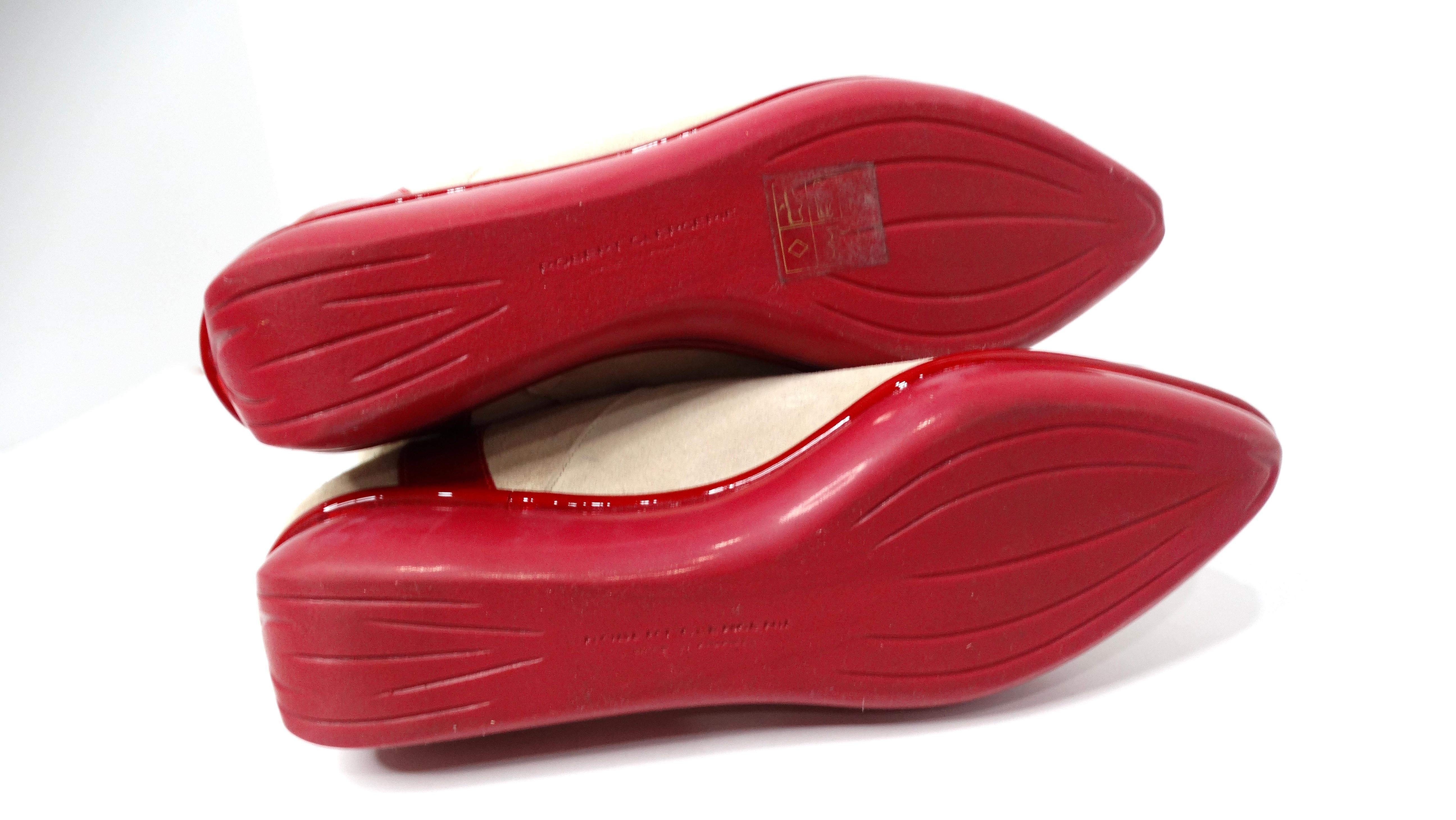 1980s Robert Clergerie Suede & Red Patent Leather Iridescent Retro Boots For Sale 2