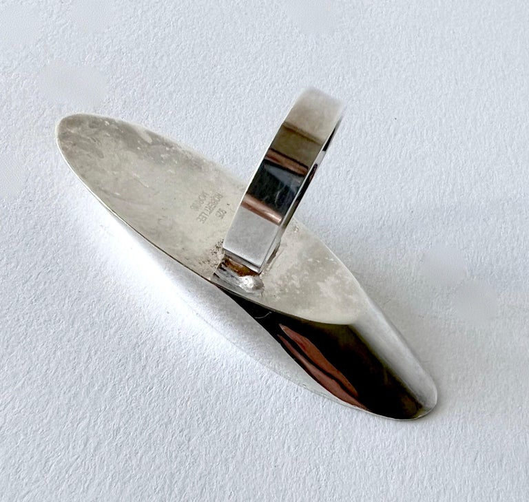 Modernist 1980s, Robert Lee Morris Sterling Silver Slant Ring For Sale