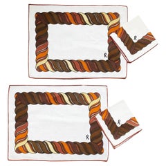1980s Roberta di Camerino Print Linen Placemats