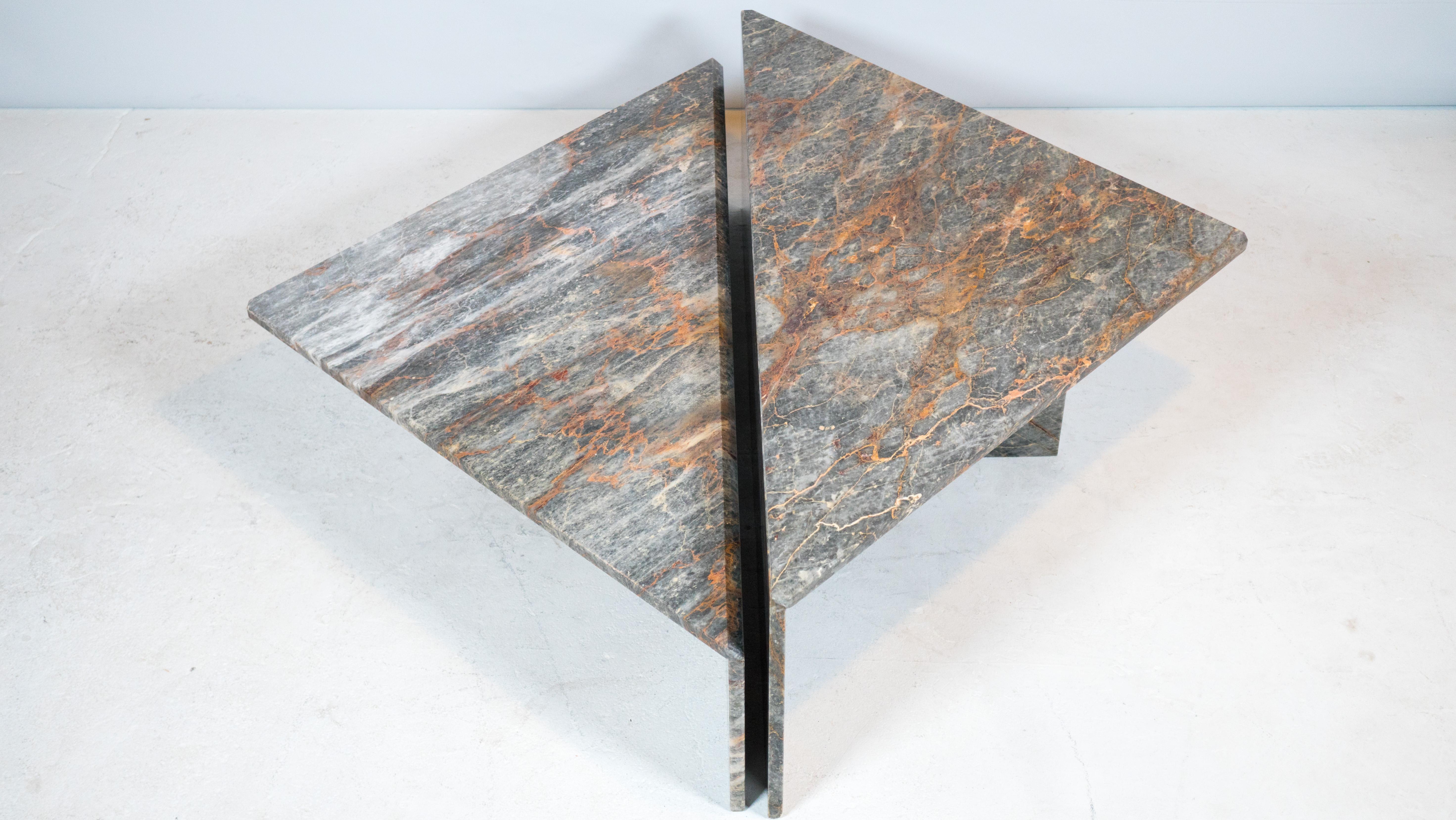 Mid-Century Modern 1980s Roche Bobois Sculptural Marble Coffee Table For Sale