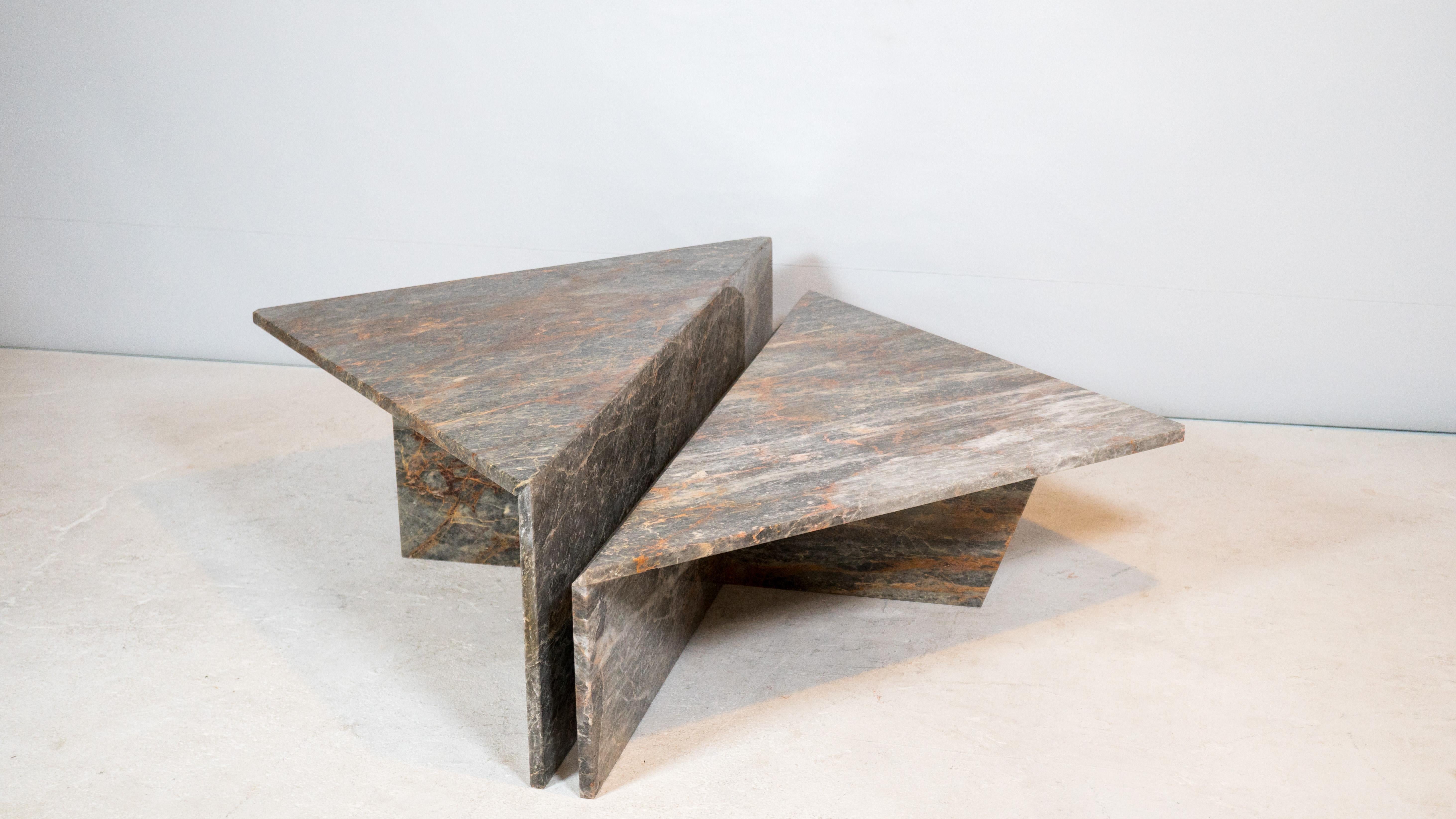1980s Roche Bobois Sculptural Marble Coffee Table In Good Condition For Sale In Boston, MA