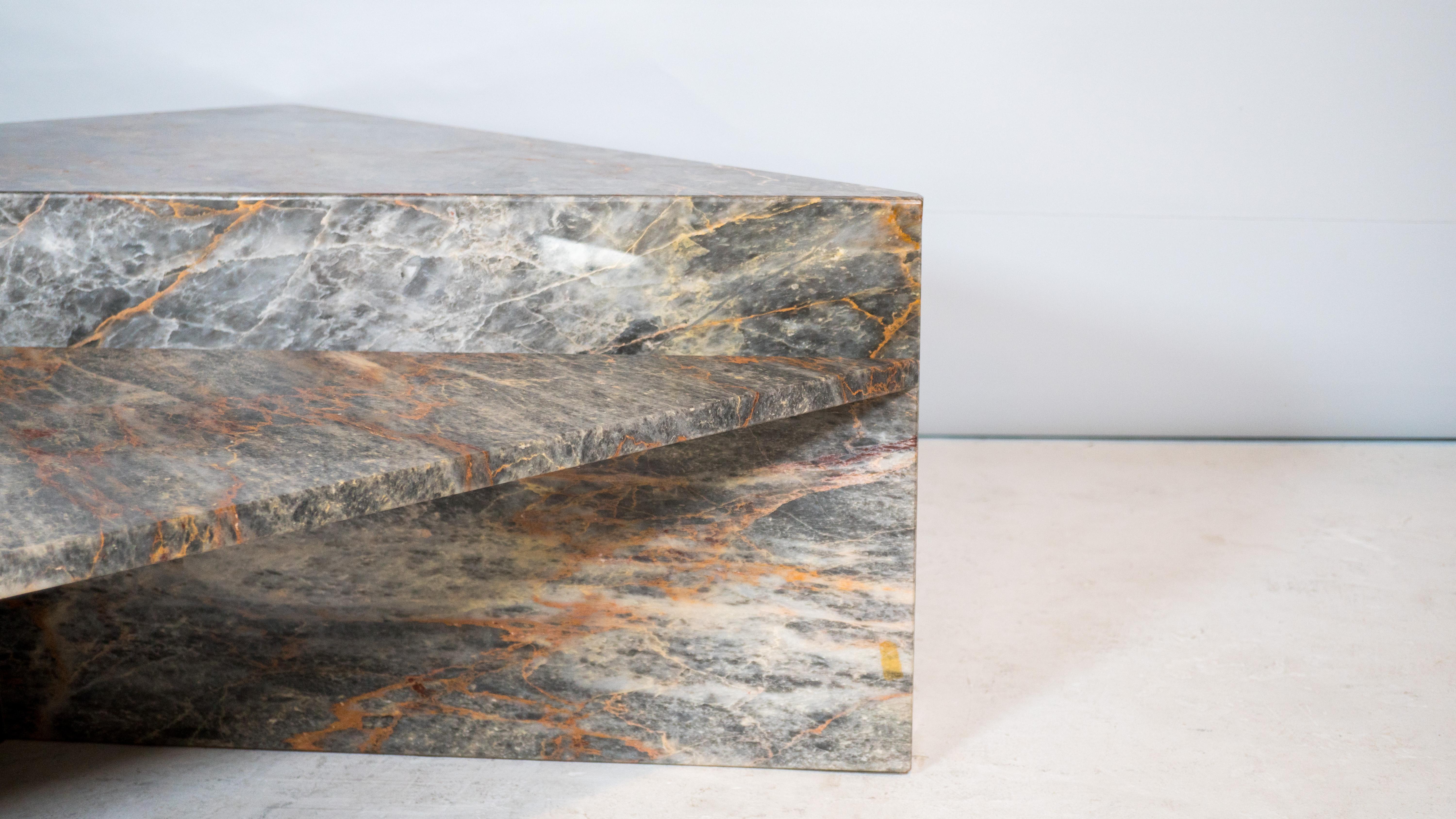 1980s Roche Bobois Sculptural Marble Coffee Table For Sale 2