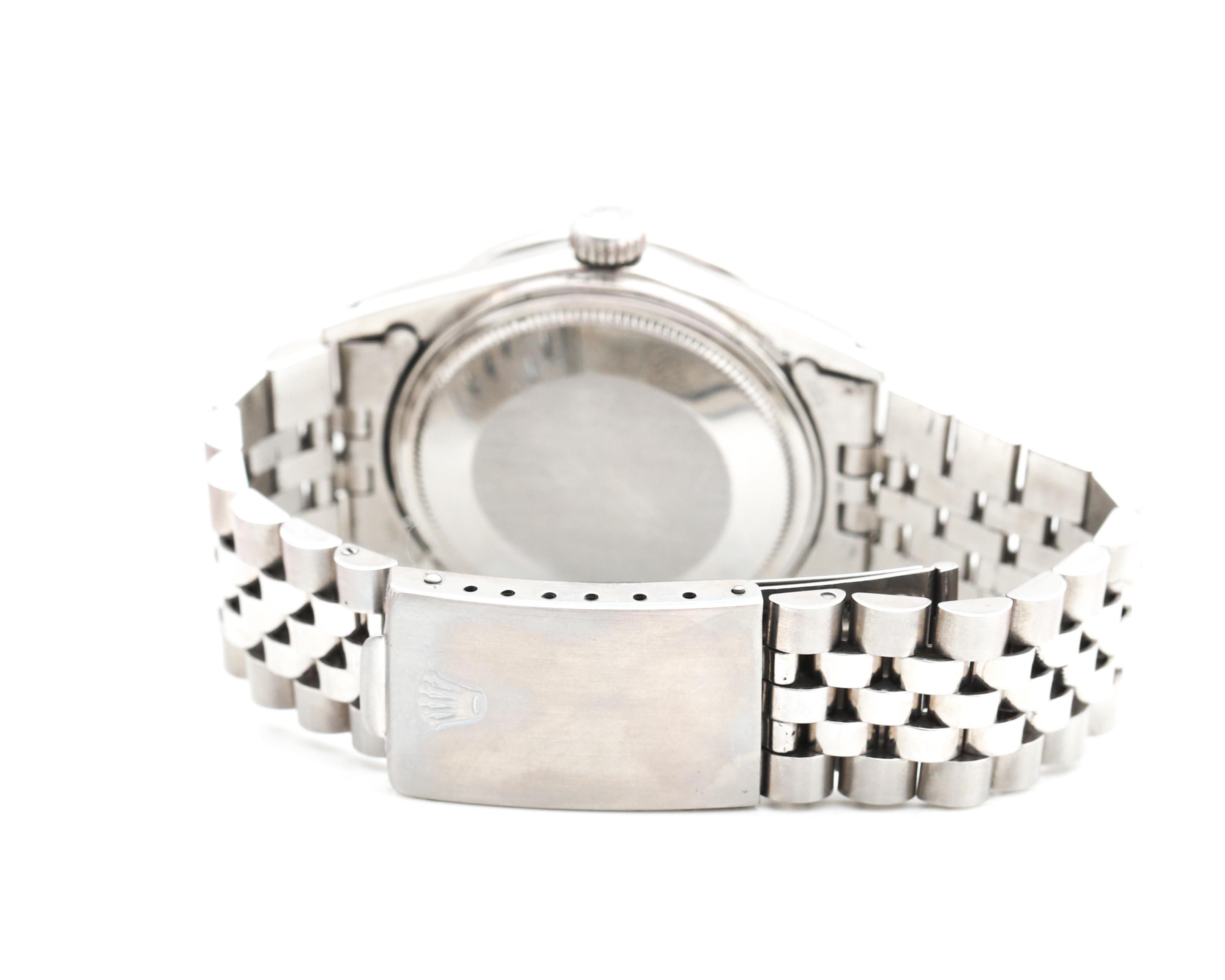 Women's or Men's 1980s Rolex Datejust with 2.5 Carat Custom Diamond Bezel and Dial